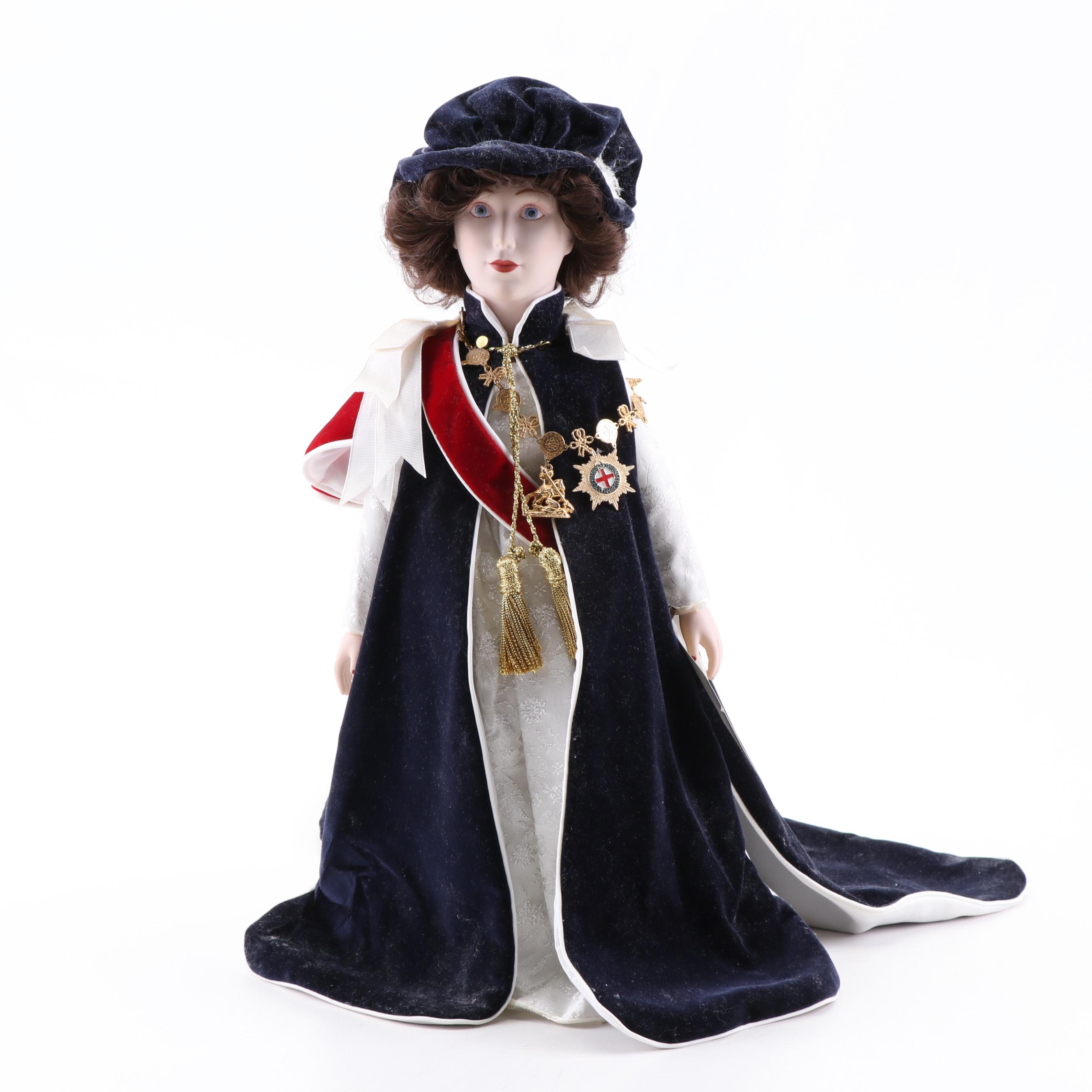 Franklin Heirloom "Queen Elizabeth II" Bisque Porcelain Doll, 1984