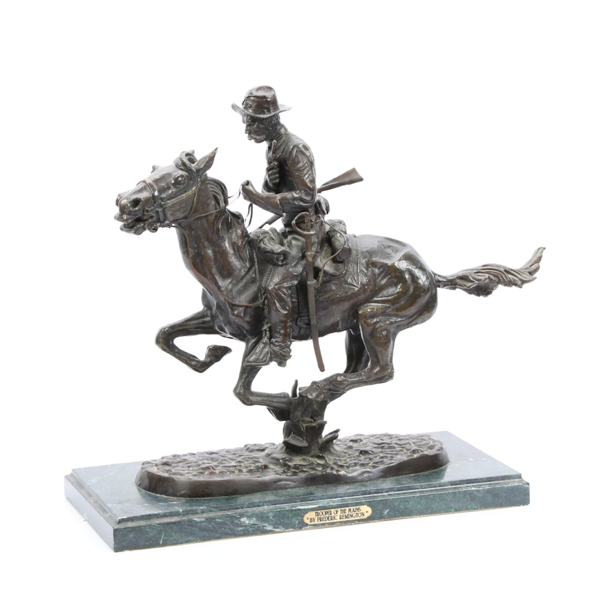 Bronze Sculpture after Frederic Remington "Trooper of the Plains"