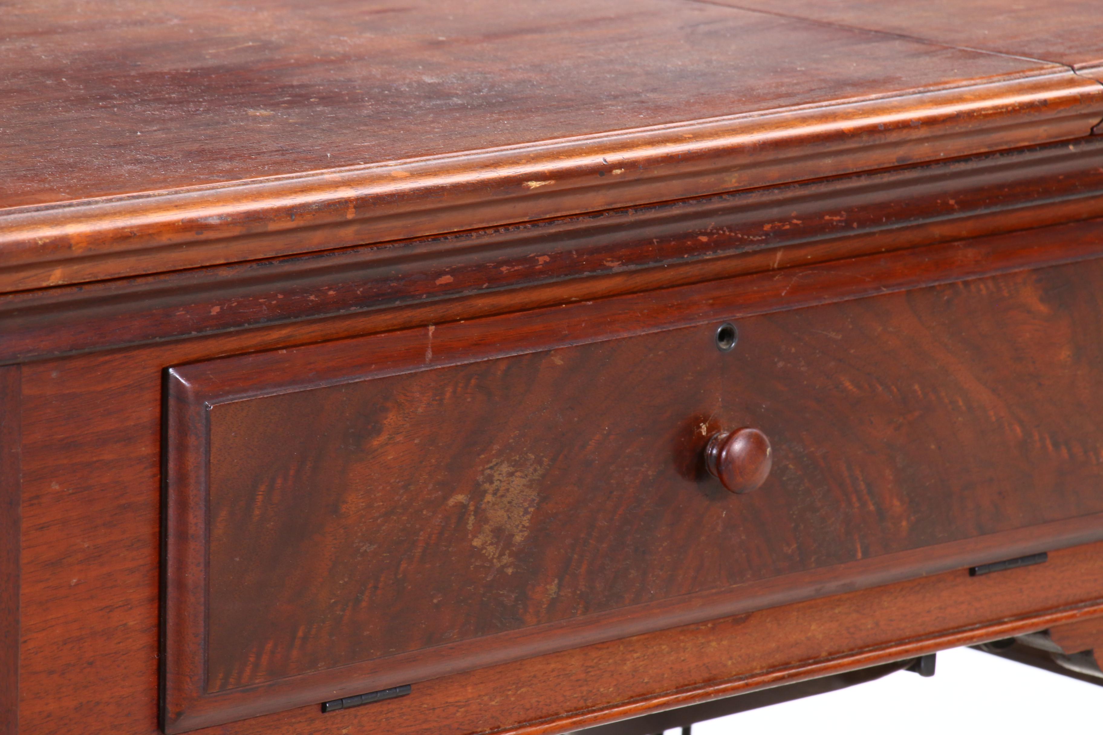 Vintage Singer Sewing Machine in Walnut Queen Anne Style Cabinet