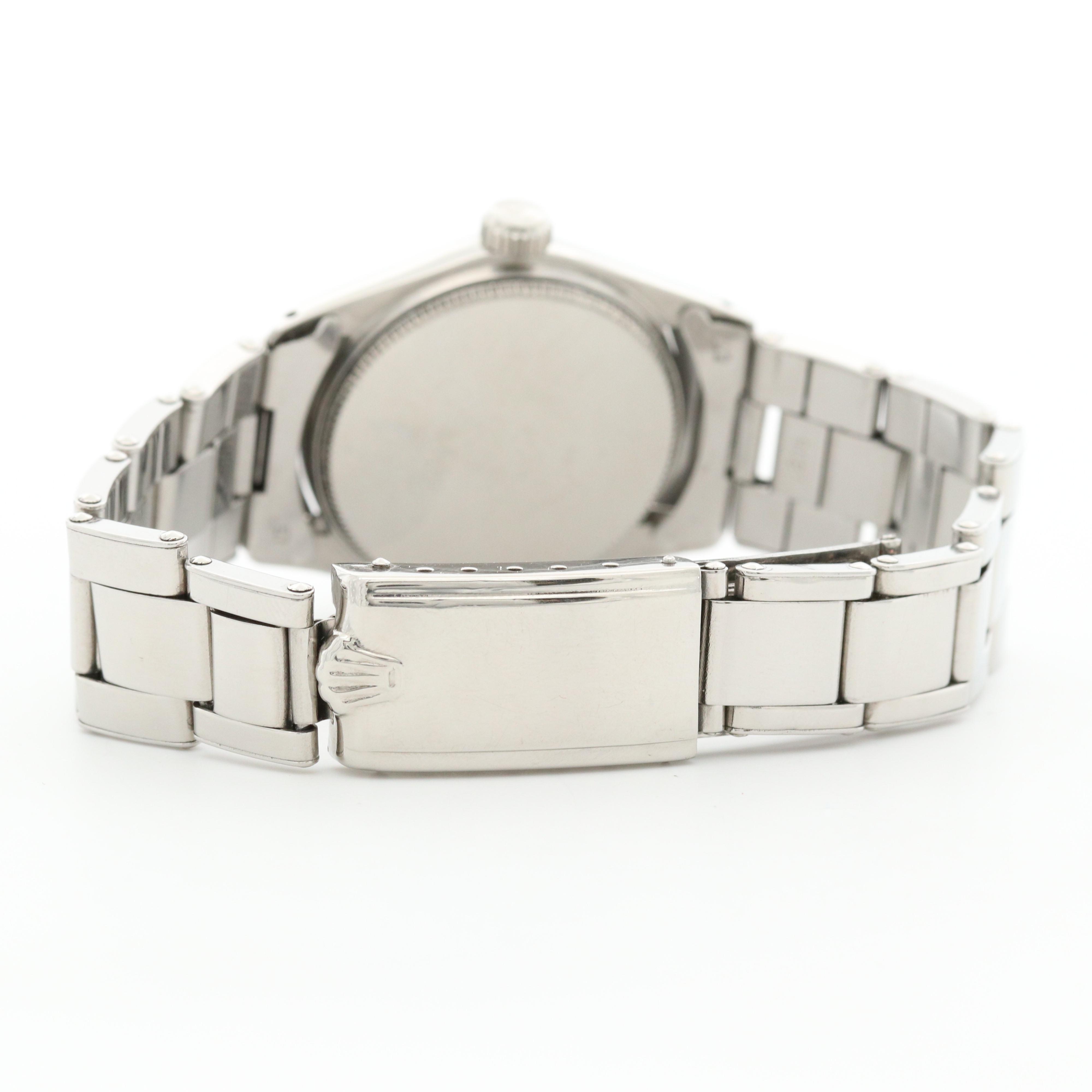 Vintage Rolex Oyster Perpetual Midsize Custom Dial Stainless Steel Watch