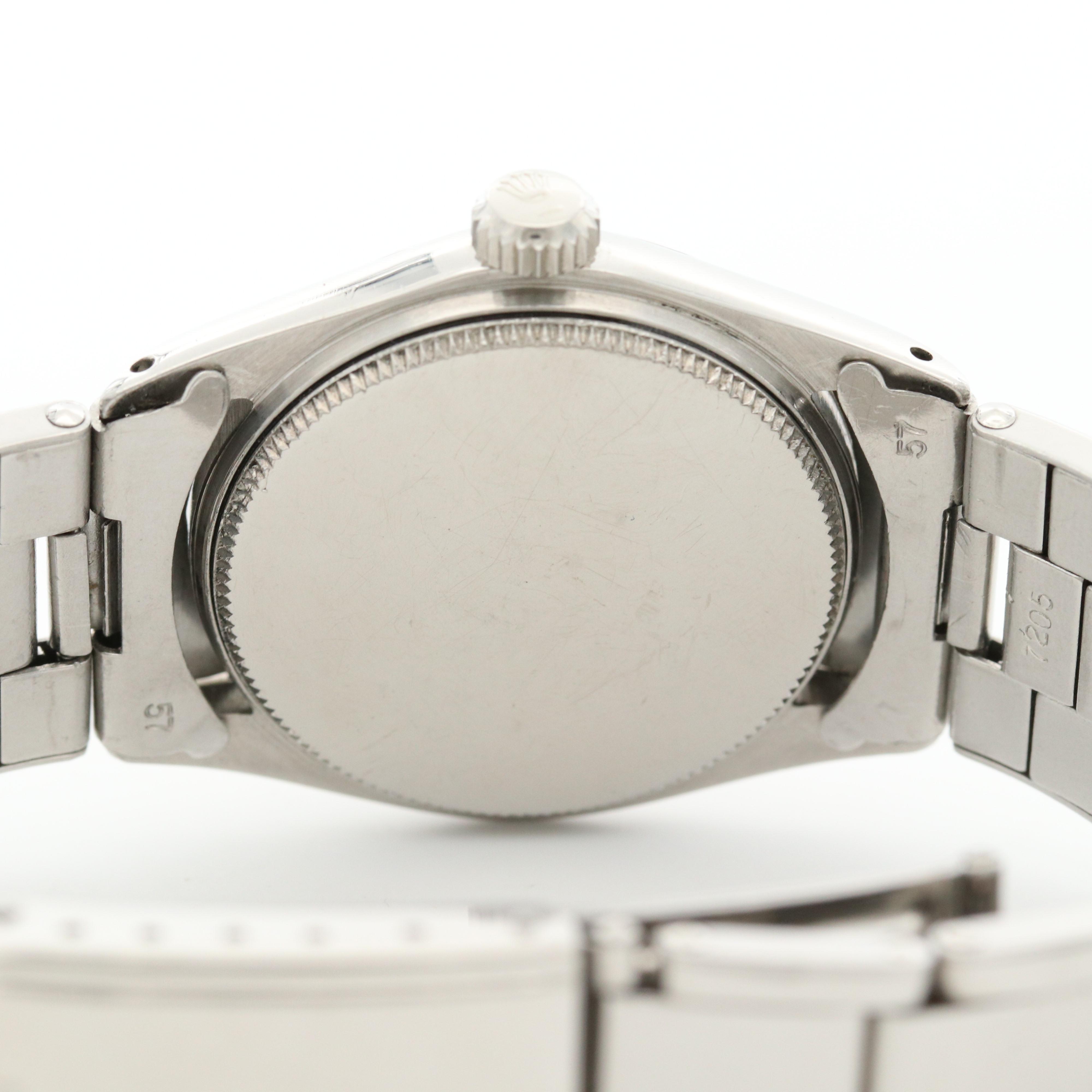 Vintage Rolex Oyster Perpetual Midsize Custom Dial Stainless Steel Watch