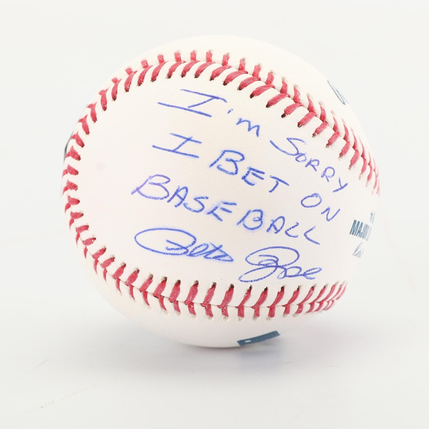 Pete Rose Autographed Baseball with Inscription
