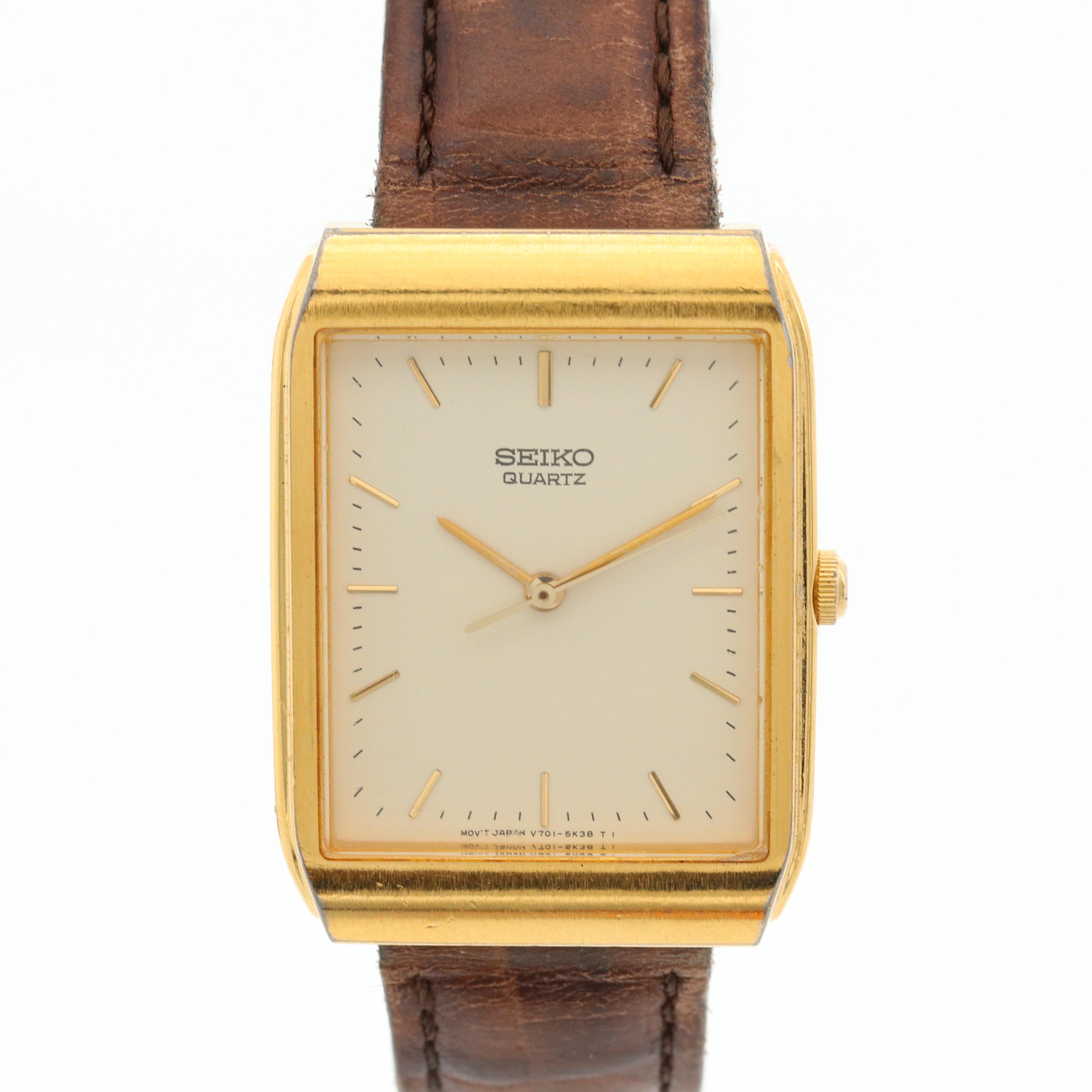 Seiko V701-5KO9 Gold Tone Quartz Watch