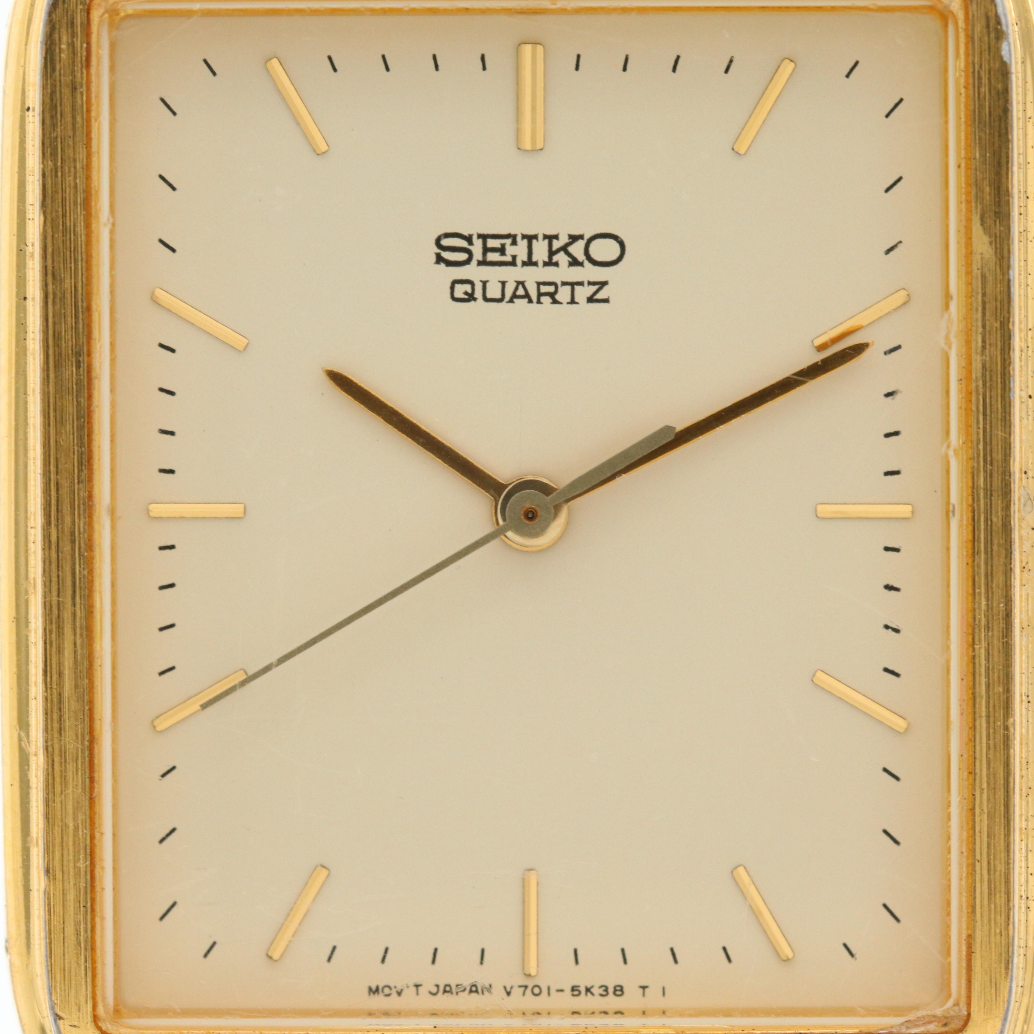 Seiko V701-5KO9 Gold Tone Quartz Watch