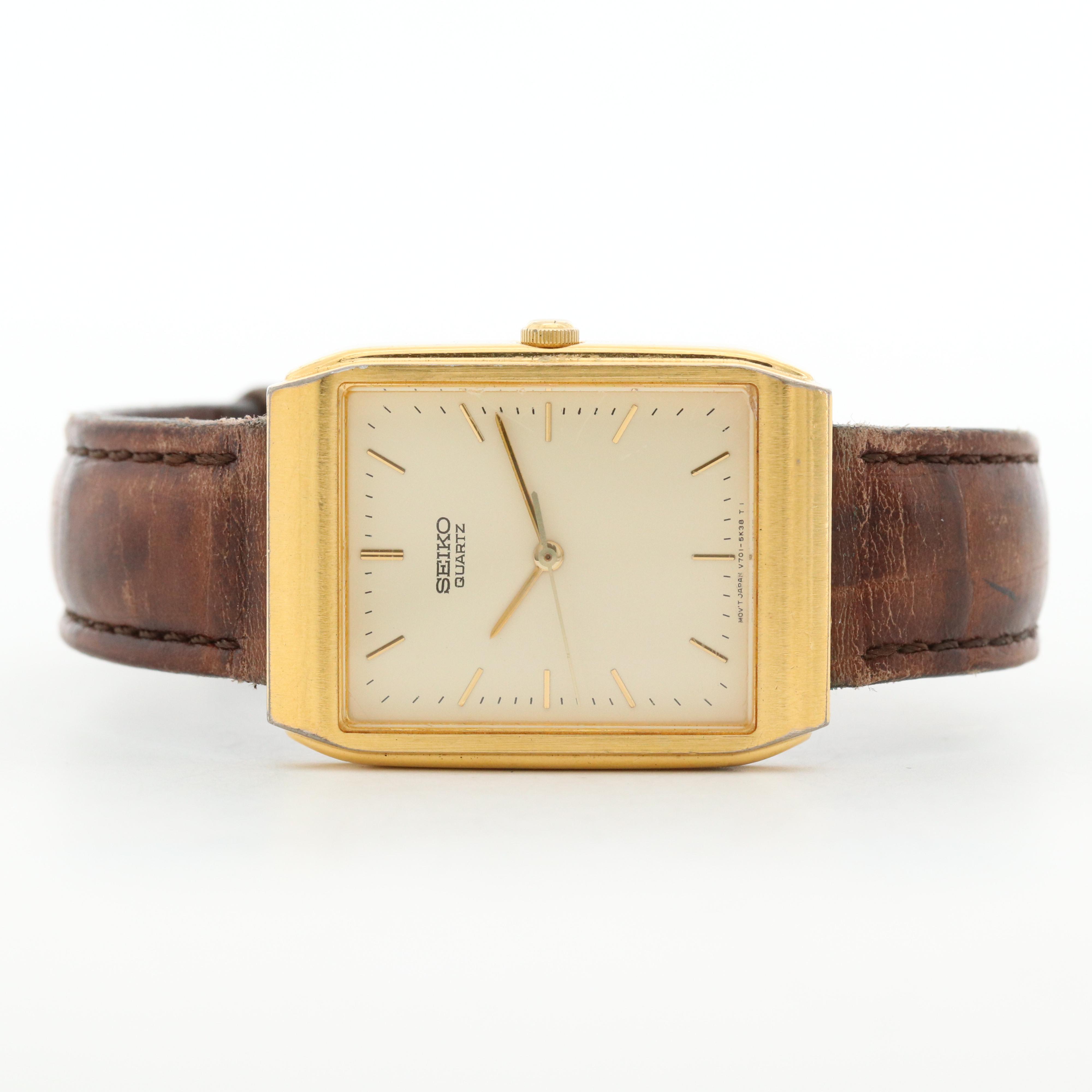 Seiko V701-5KO9 Gold Tone Quartz Watch