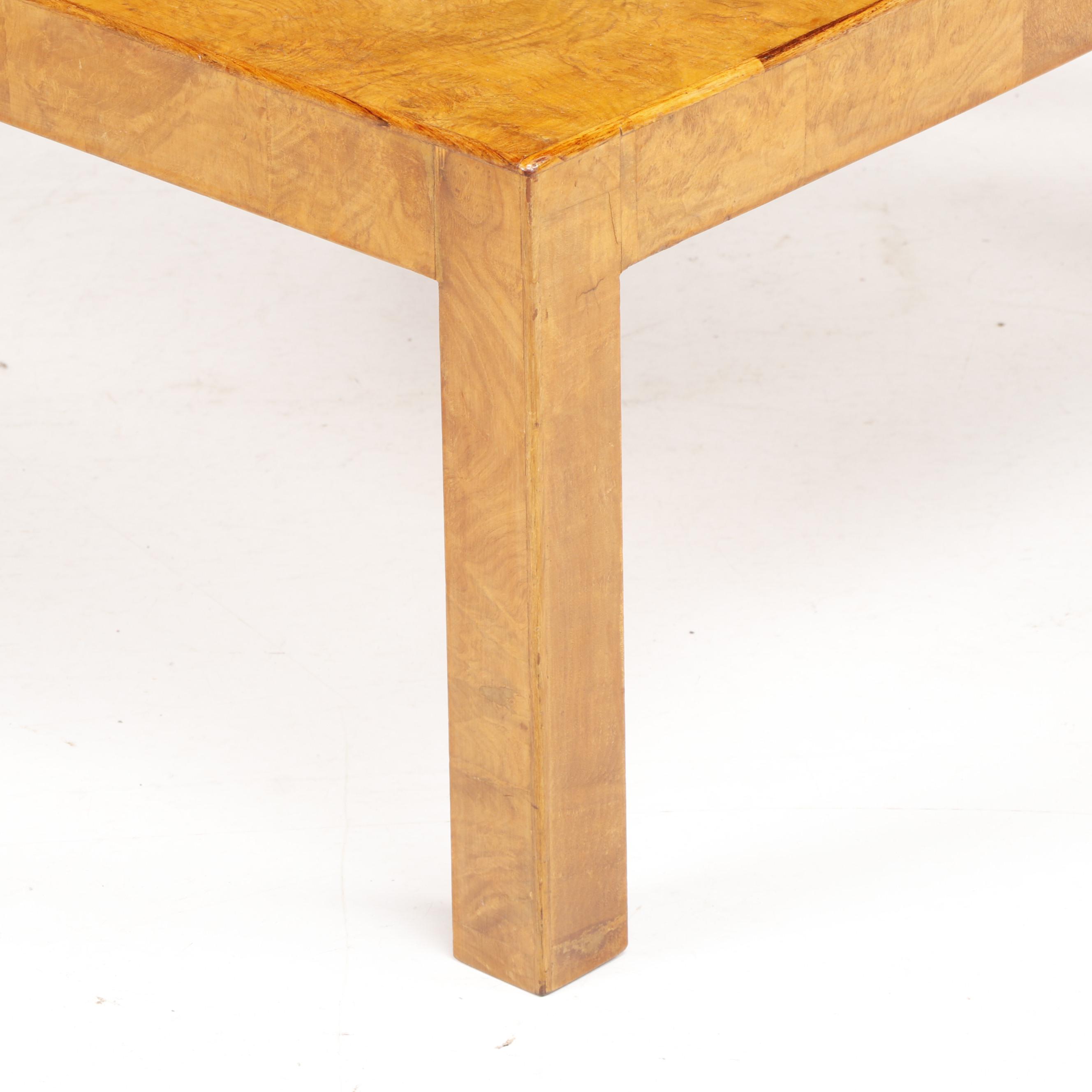 Newton Co Italian Burl Veneered Coffee Table After Milo Baughman
