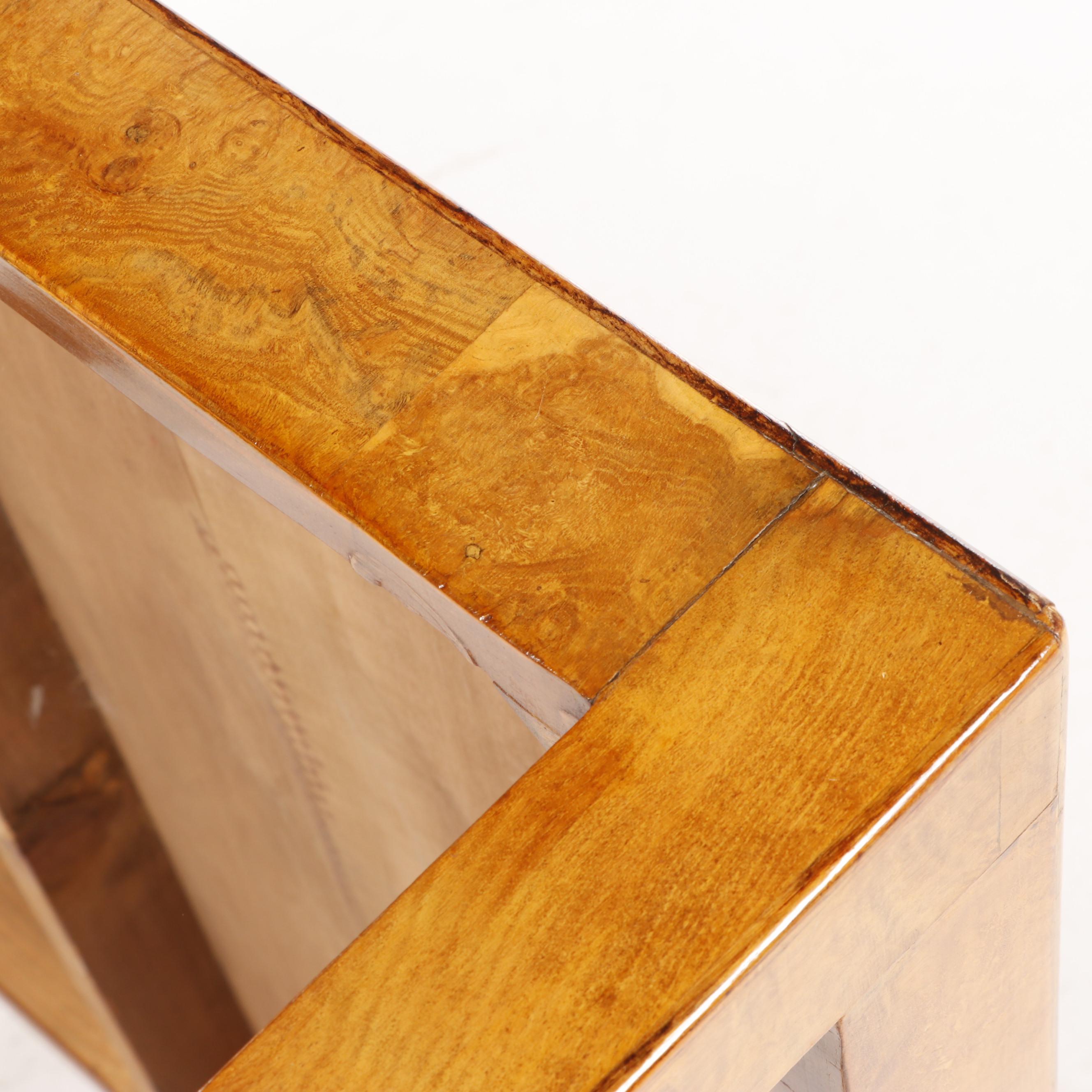 Newton Co Italian Burl Veneered Coffee Table After Milo Baughman