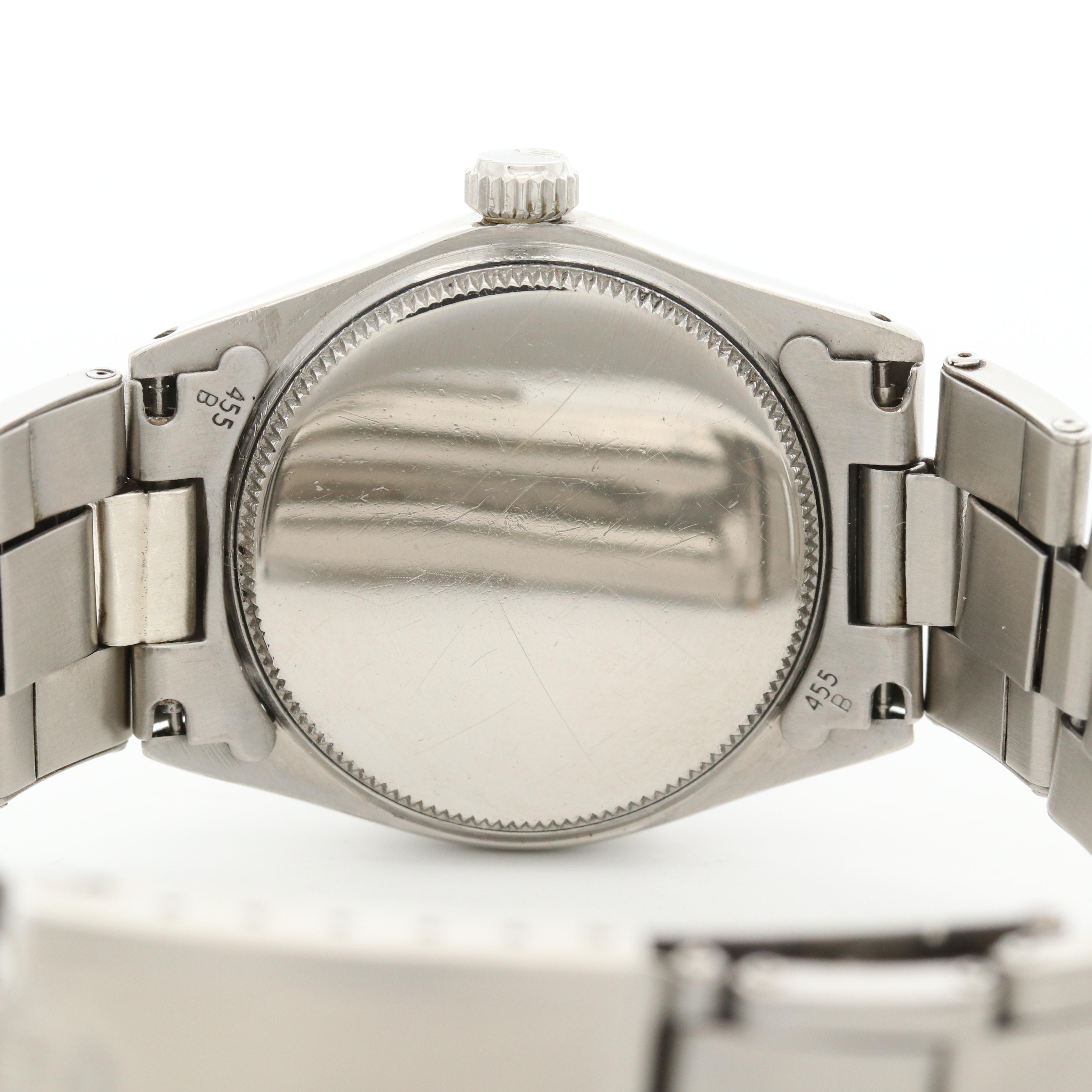 Vintage Rolex Oysterdate Midsize Stainless Steel Stem Wind Watch, 1967
