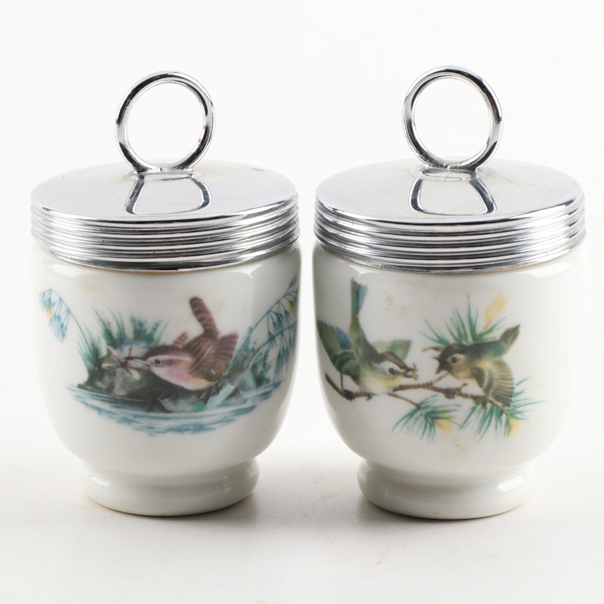 Pair of Royal Worcester Egg Coddlers, Mid 20th Century