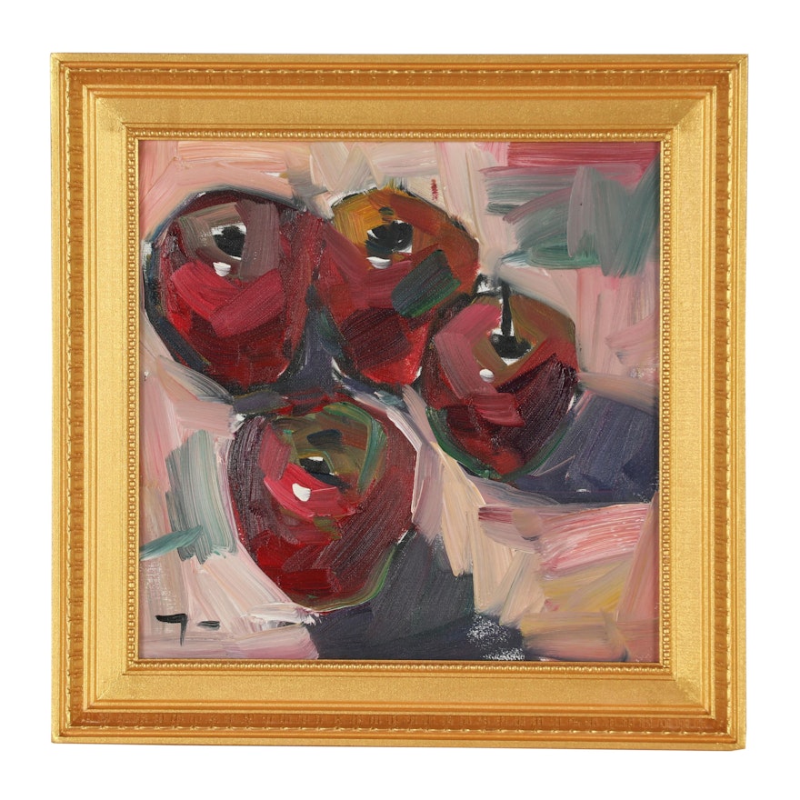 Jose Trujillo Oil Painting "Red Apples"
