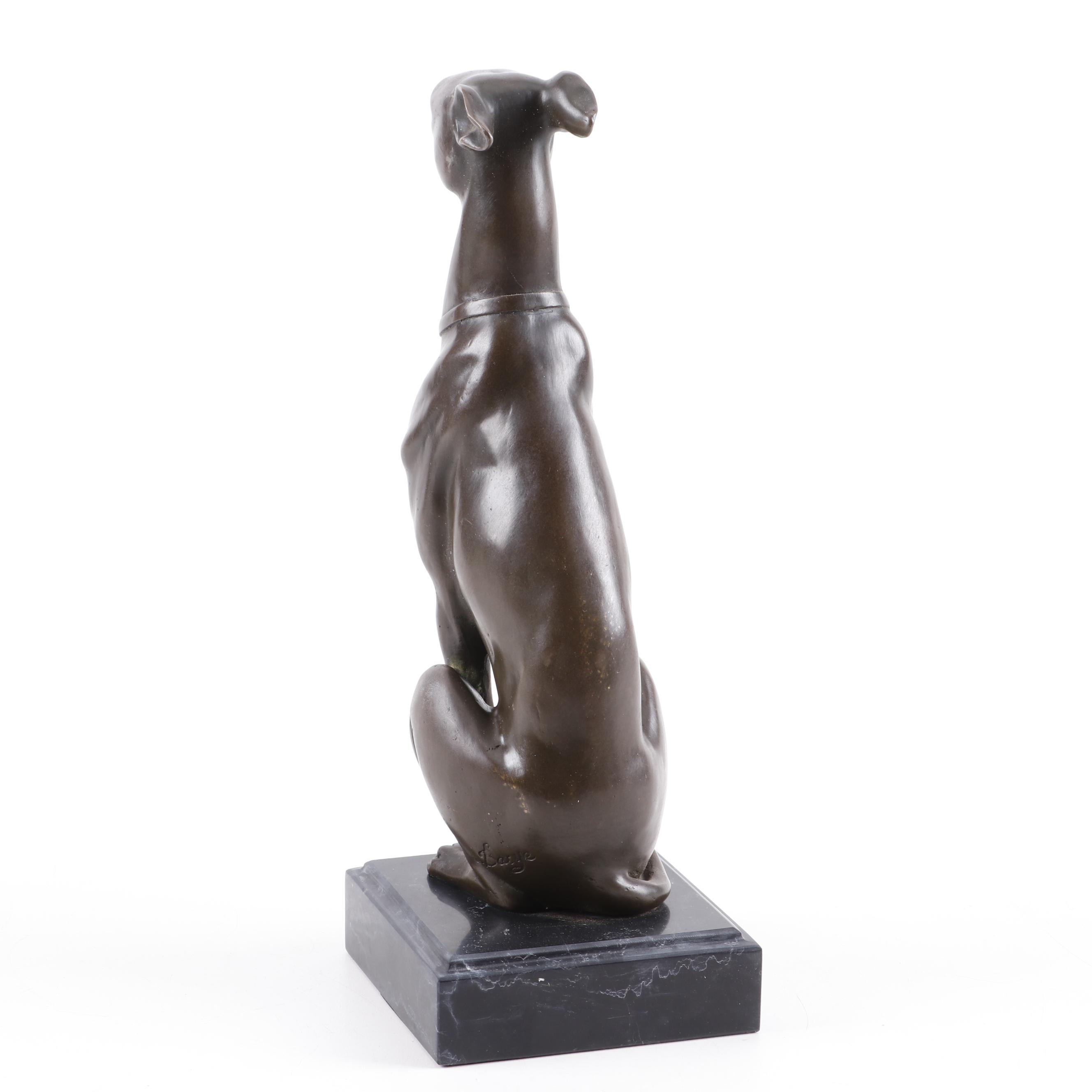 Cold Cast Bronze Dog Sculpture after Antoine-Louis Barye