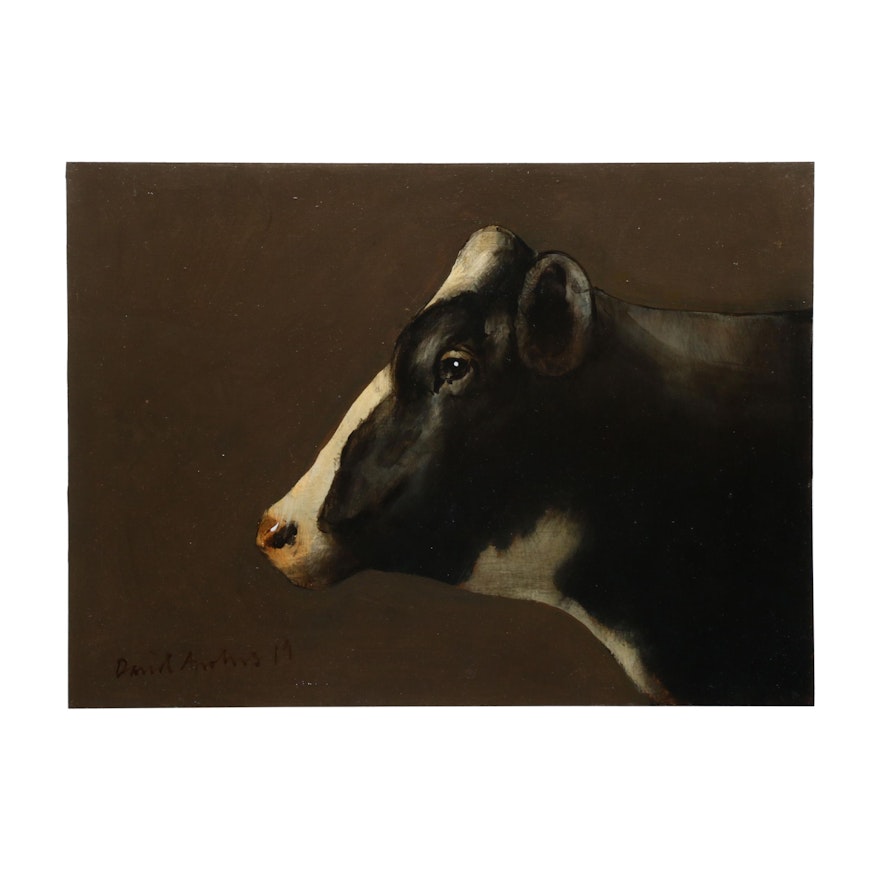 David Andrews 2019 Cow Portrait Oil Painting