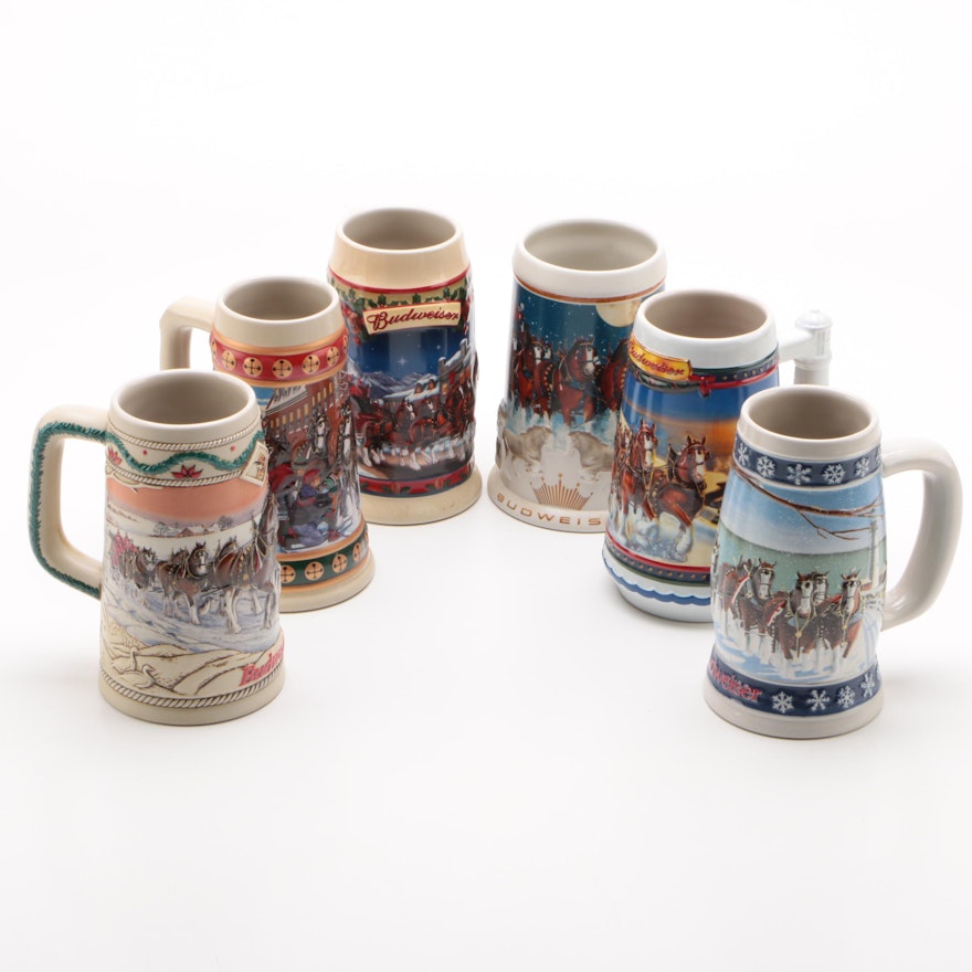 Budweiser Holiday Beer Steins, 1990s–2000s