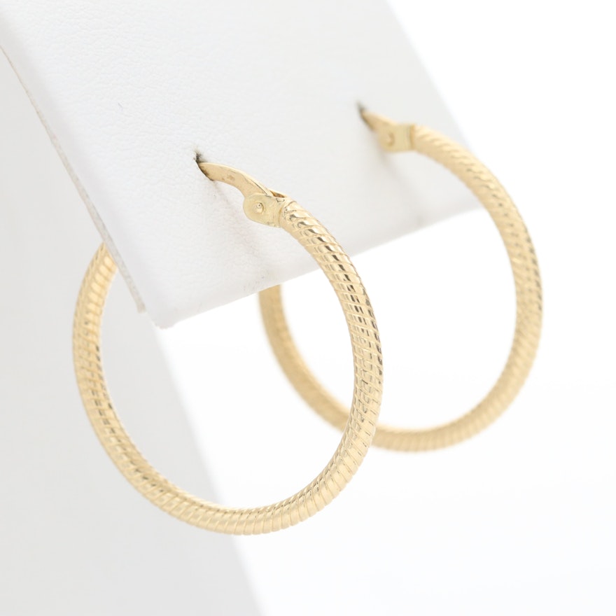 14K Yellow Gold Hoop Earrings