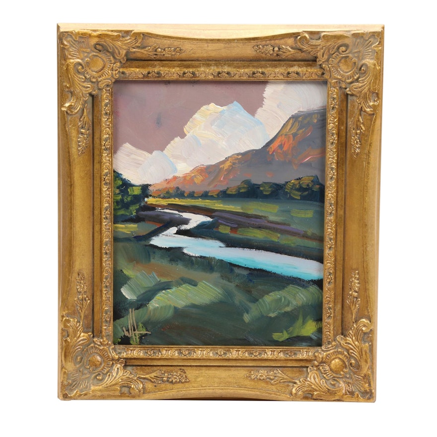 William Hawkins Landscape Oil Painting