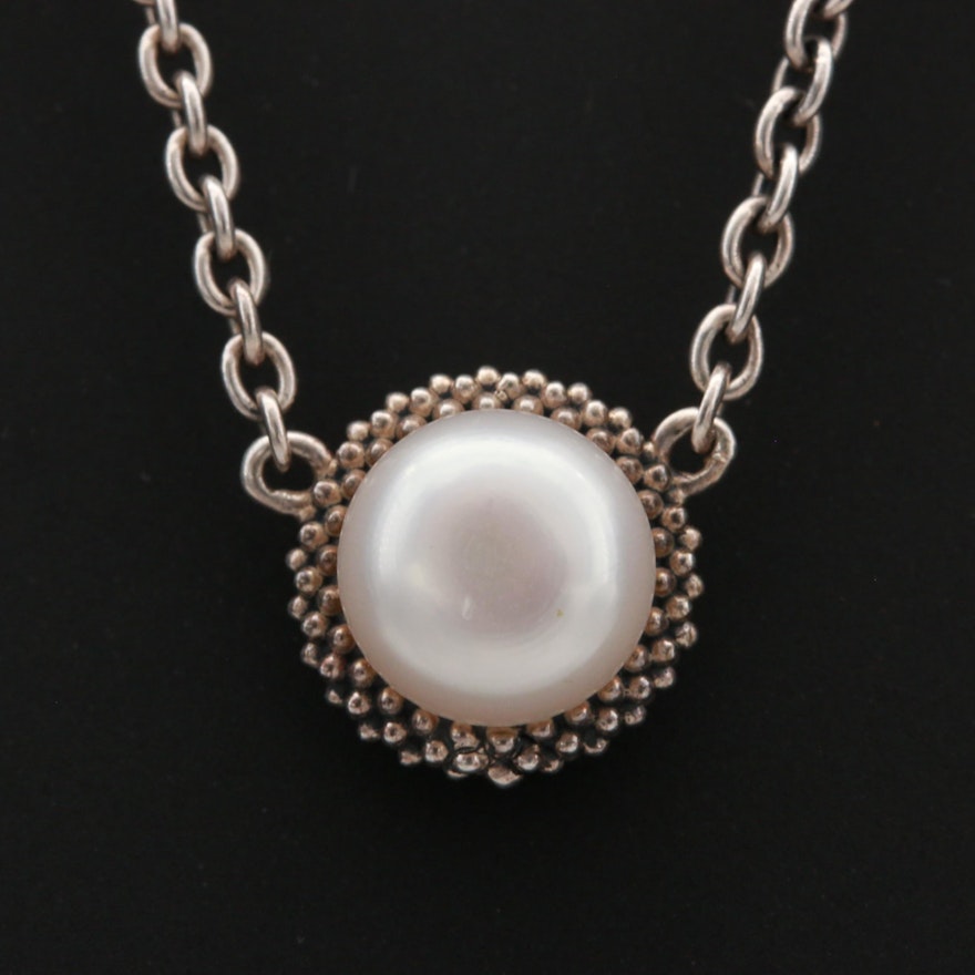 Lagos Sterling Silver Cultured Pearl Pendant Necklace