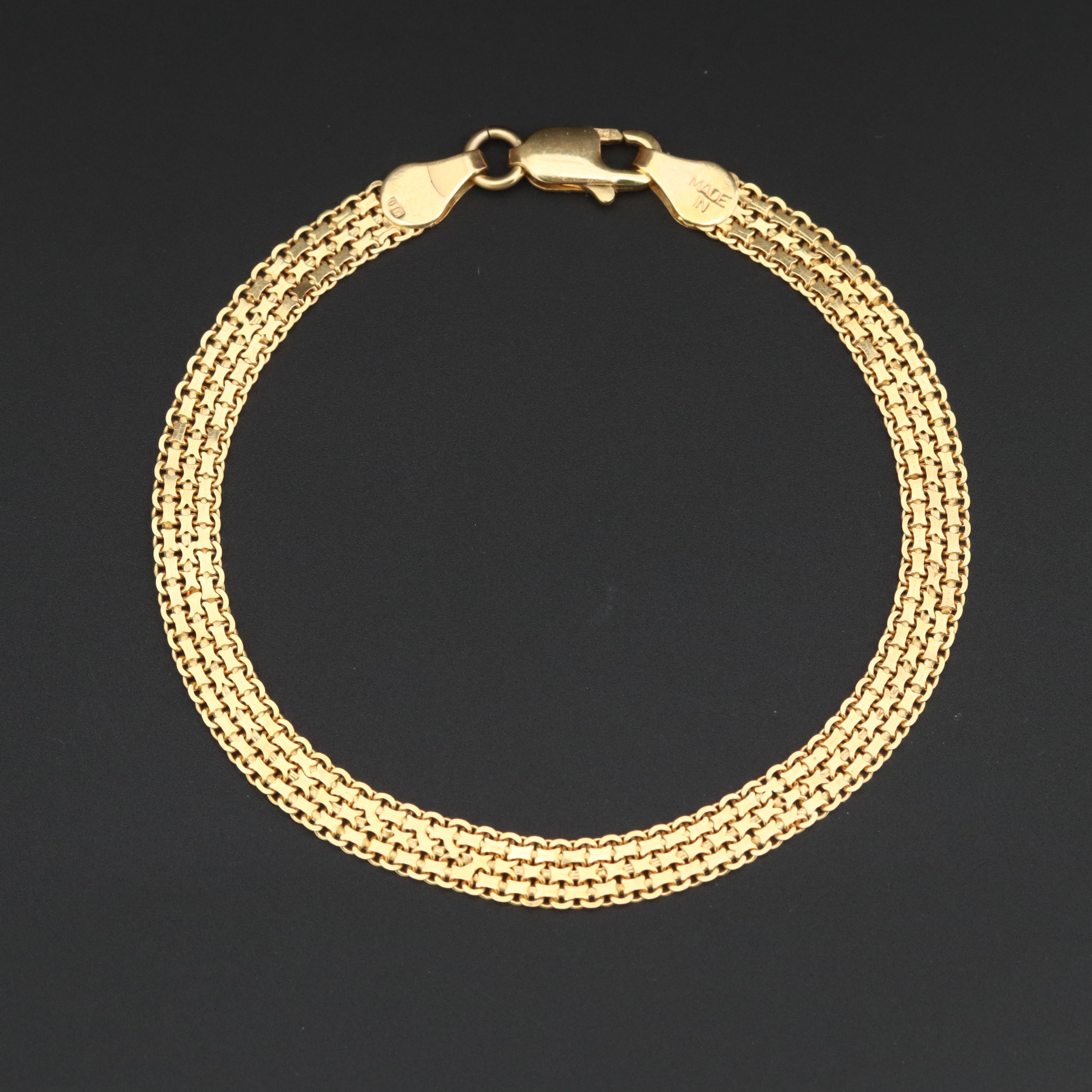 14K Yellow Gold Bismark Chain Bracelet