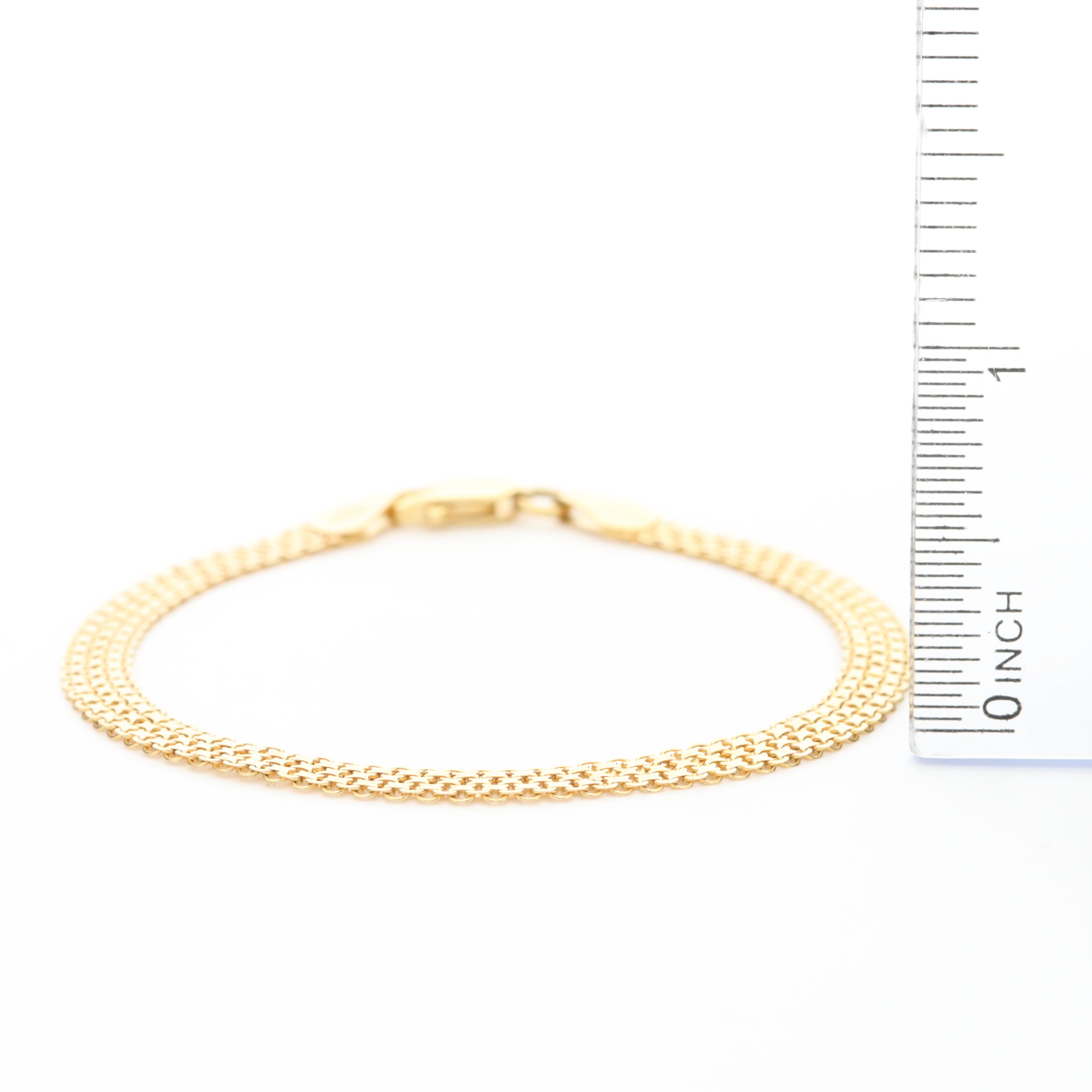 14K Yellow Gold Bismark Chain Bracelet