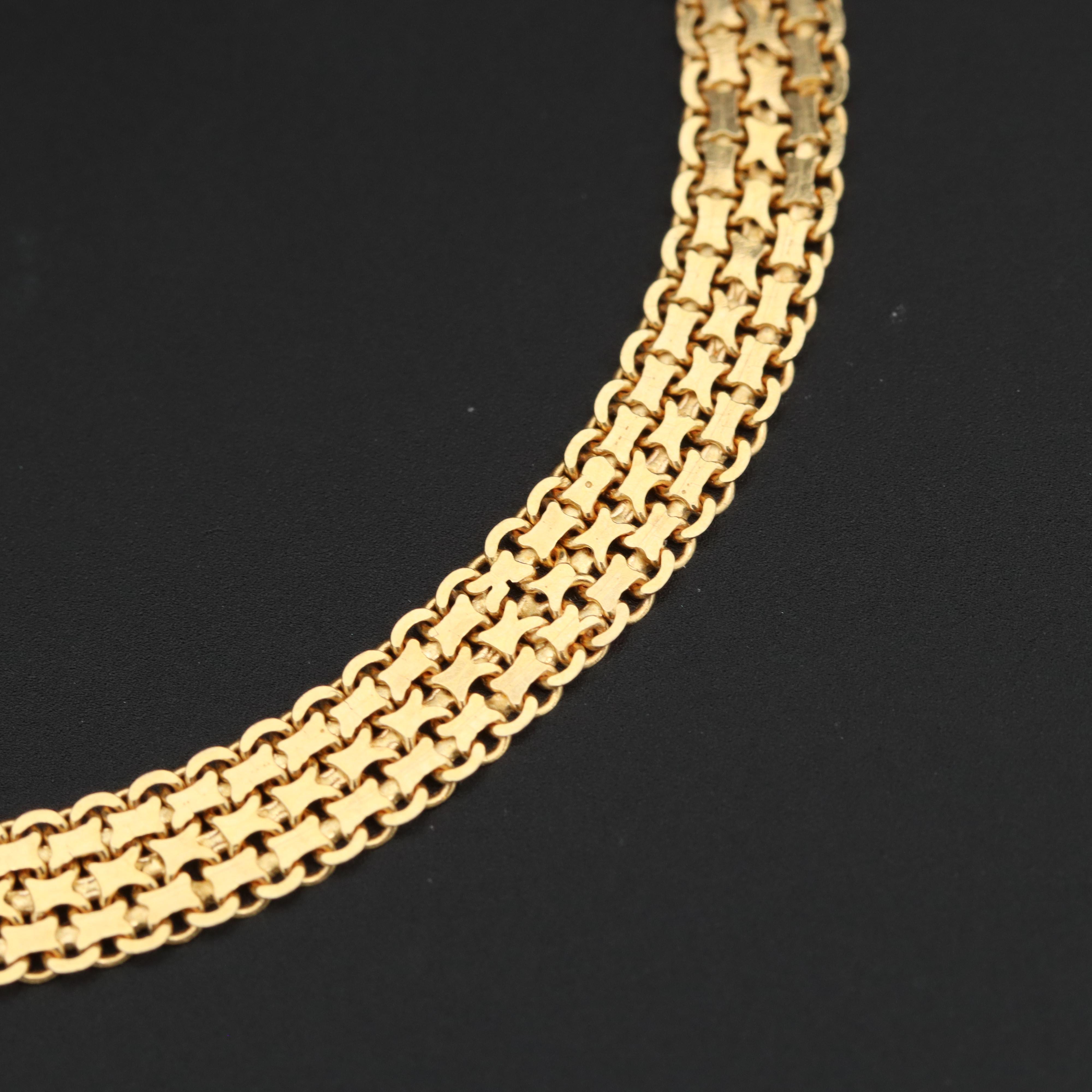 14K Yellow Gold Bismark Chain Bracelet