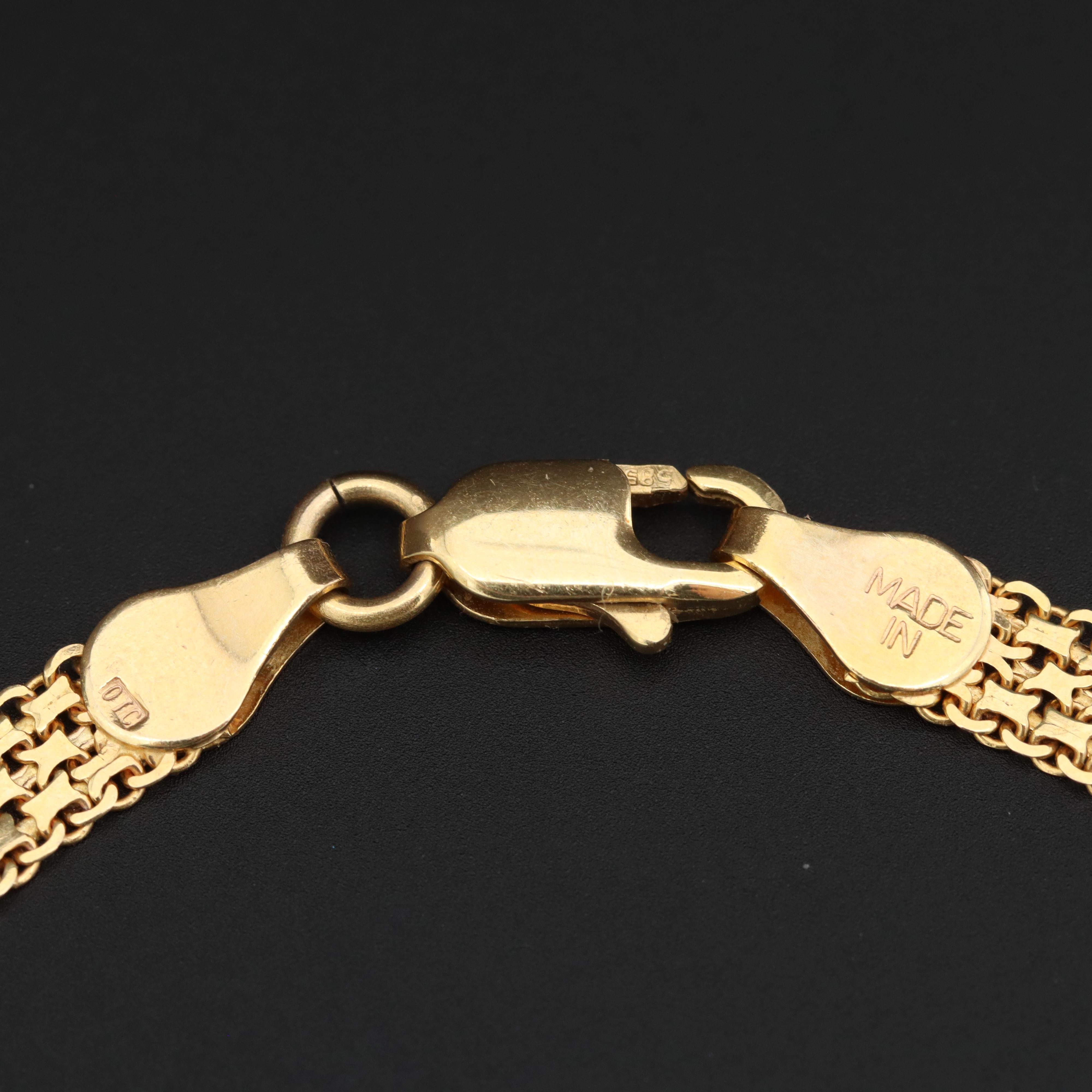 14K Yellow Gold Bismark Chain Bracelet
