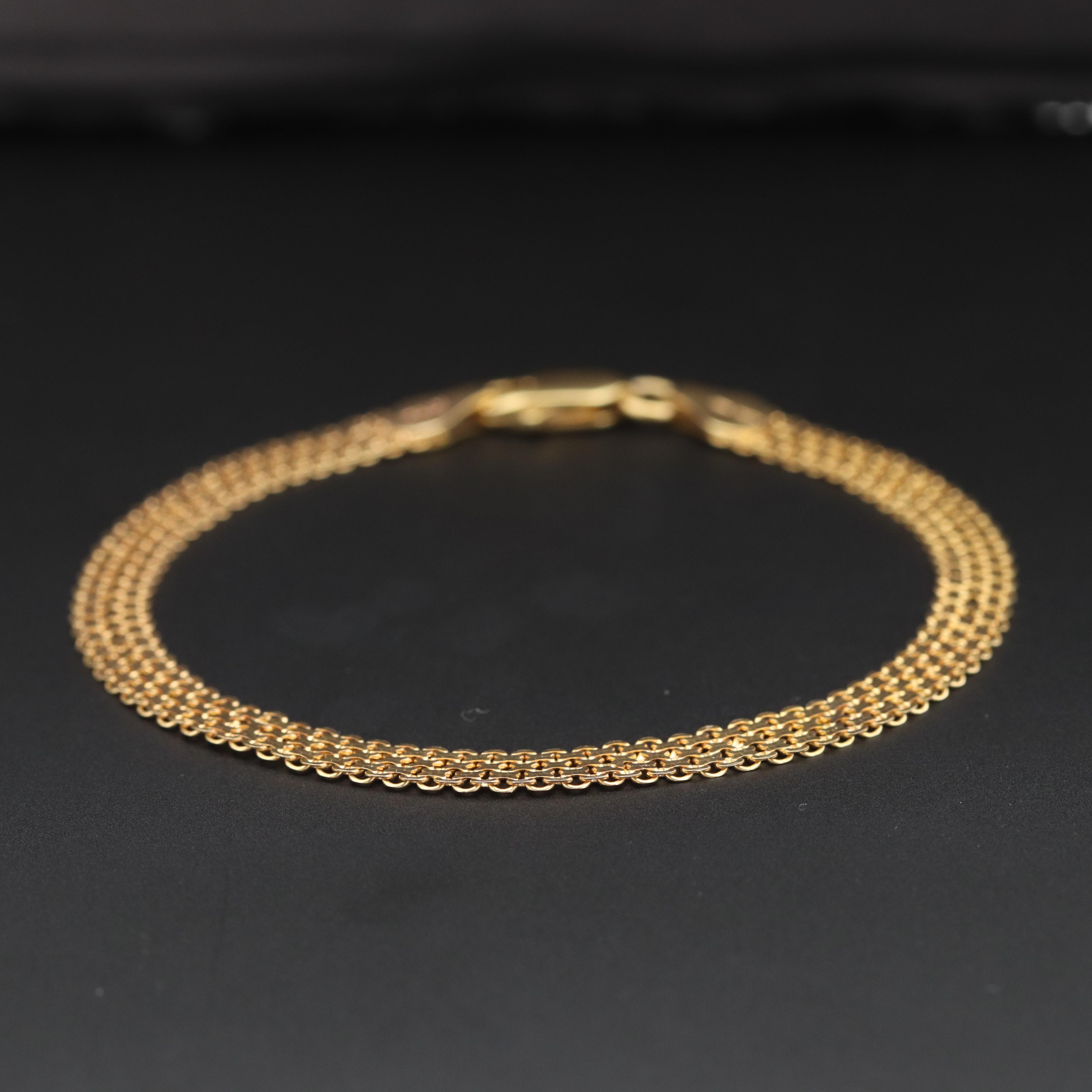 14K Yellow Gold Bismark Chain Bracelet