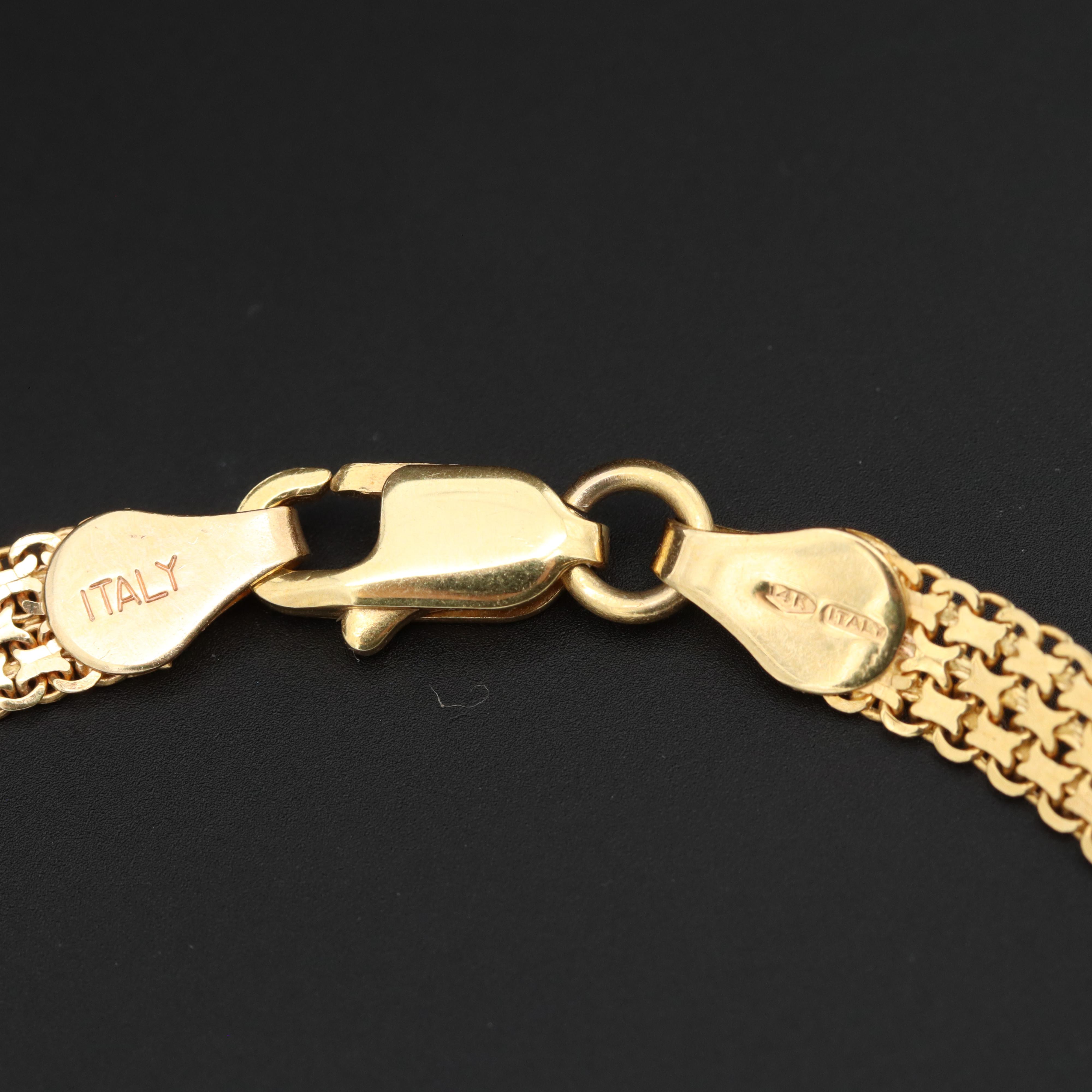 14K Yellow Gold Bismark Chain Bracelet