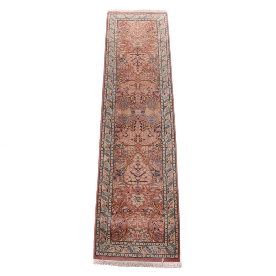 Hand-Knotted Indo-Persian Wool Carpet Runner