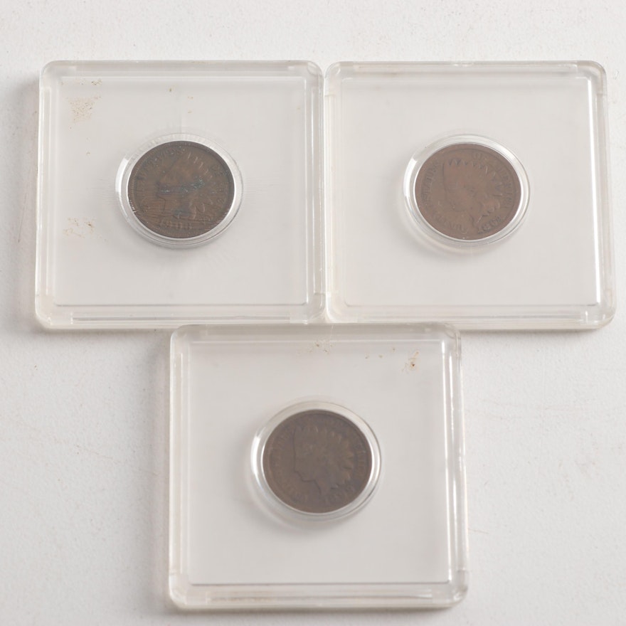 Indian Head One Cent Coins Including 1864, 1899, and 1906