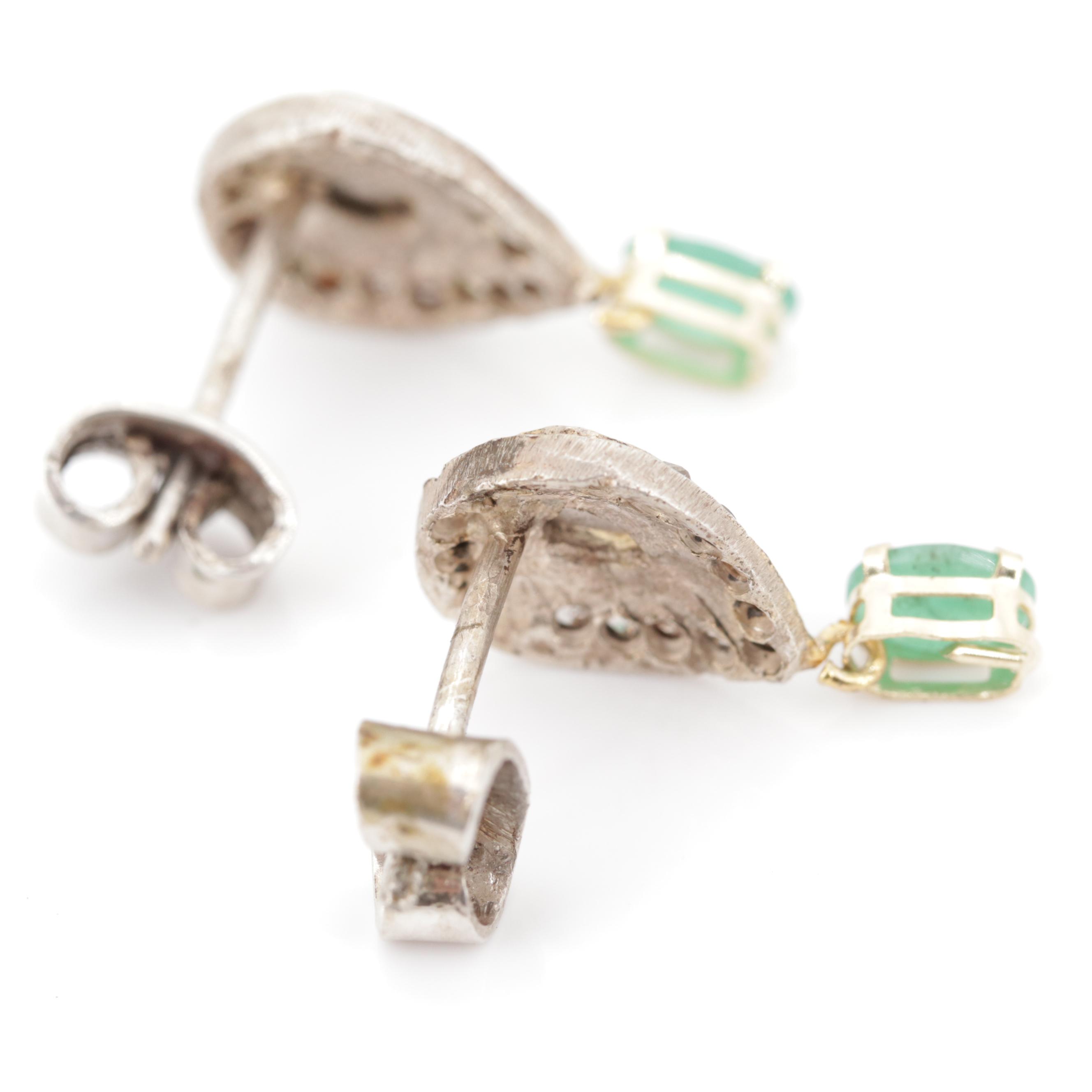 Sterling Silver Diamond Cluster Earrings