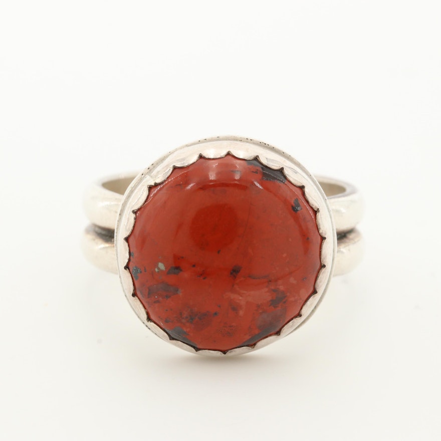 Sterling Silver Red Jasper Ring