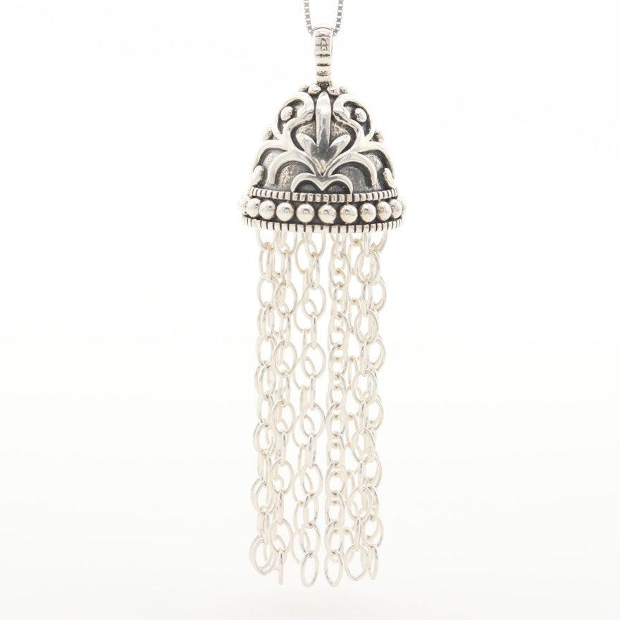 Sterling Silver Tassel Pendant Necklace