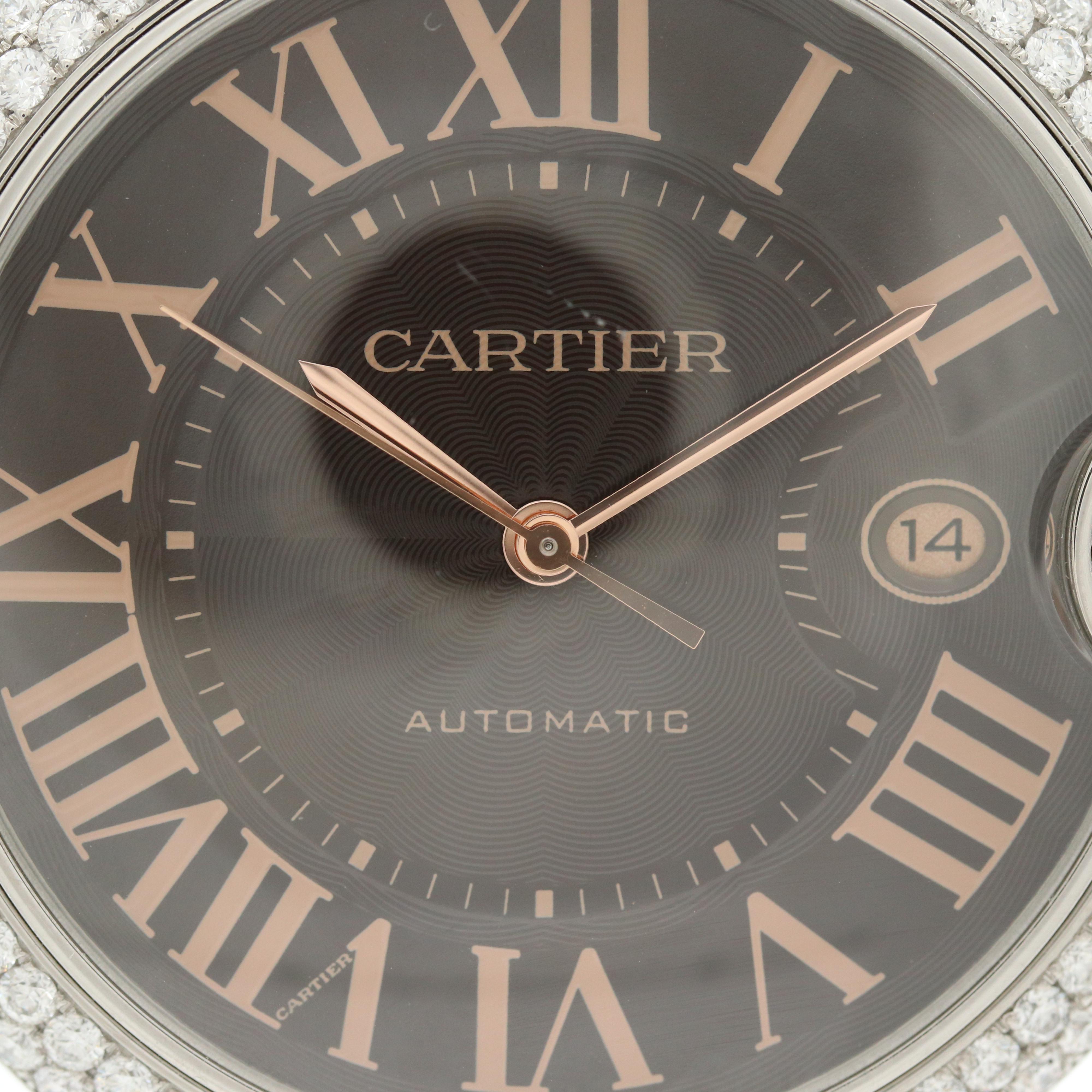 Cartier Ballon Bleu 42 Stainless Steel and 18K Rose Gold 1.78 CTW Diamond Watch