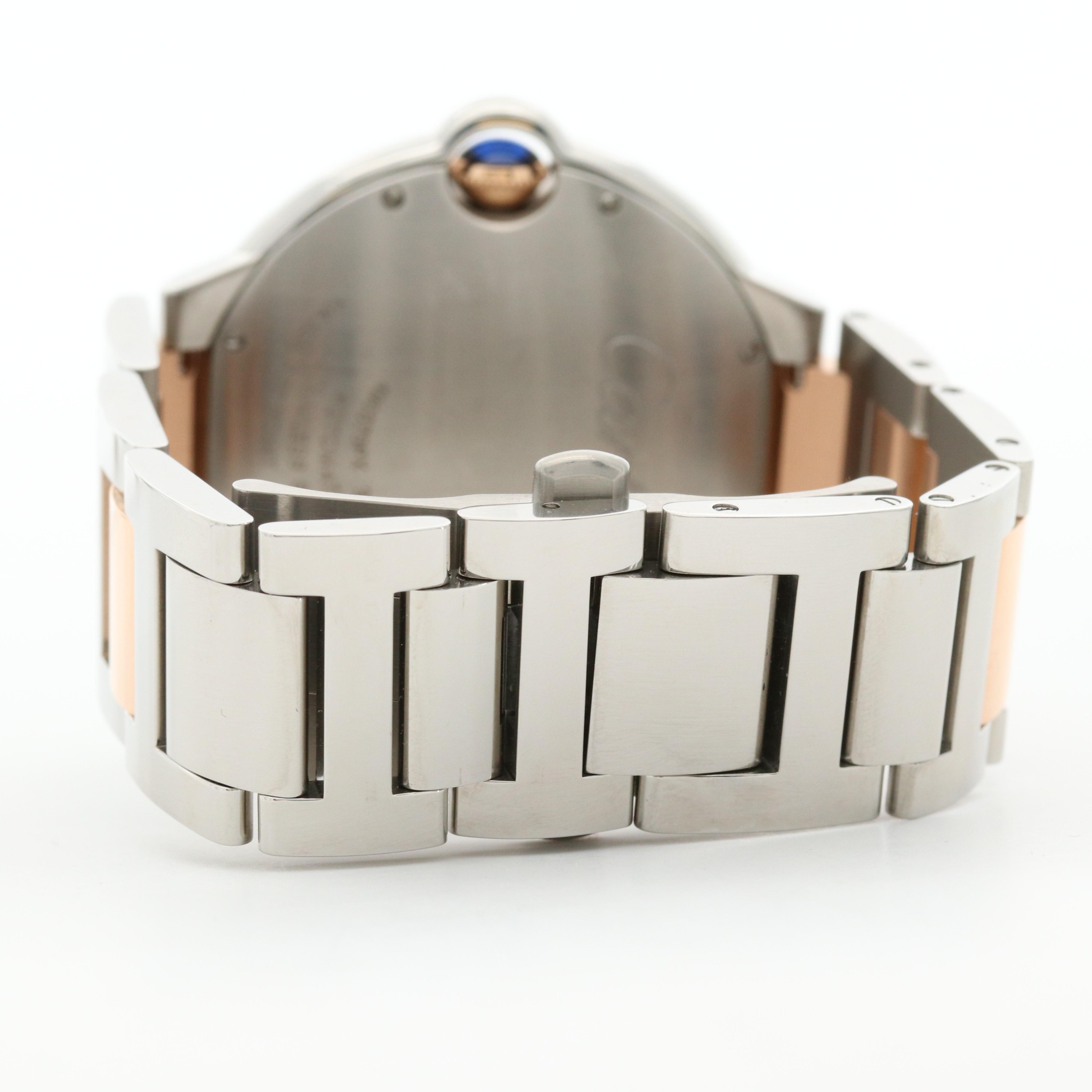 Cartier Ballon Bleu 42 Stainless Steel and 18K Rose Gold 1.78 CTW Diamond Watch