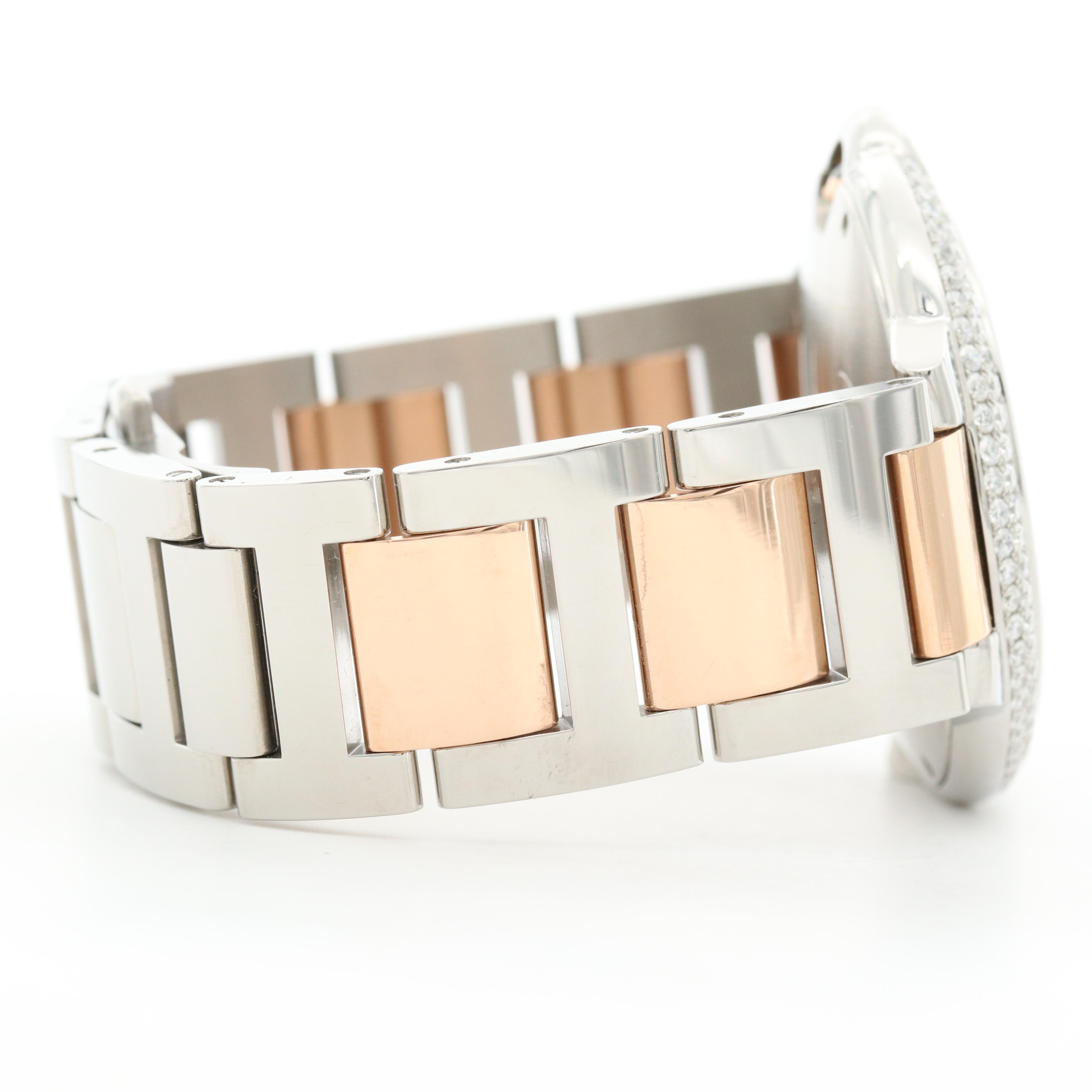 Cartier Ballon Bleu 42 Stainless Steel and 18K Rose Gold 1.78 CTW Diamond Watch