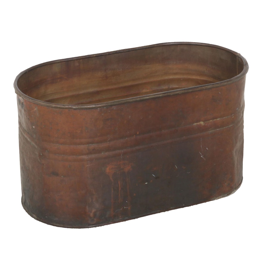 Oval Copper Boiler Pot, 19th Century