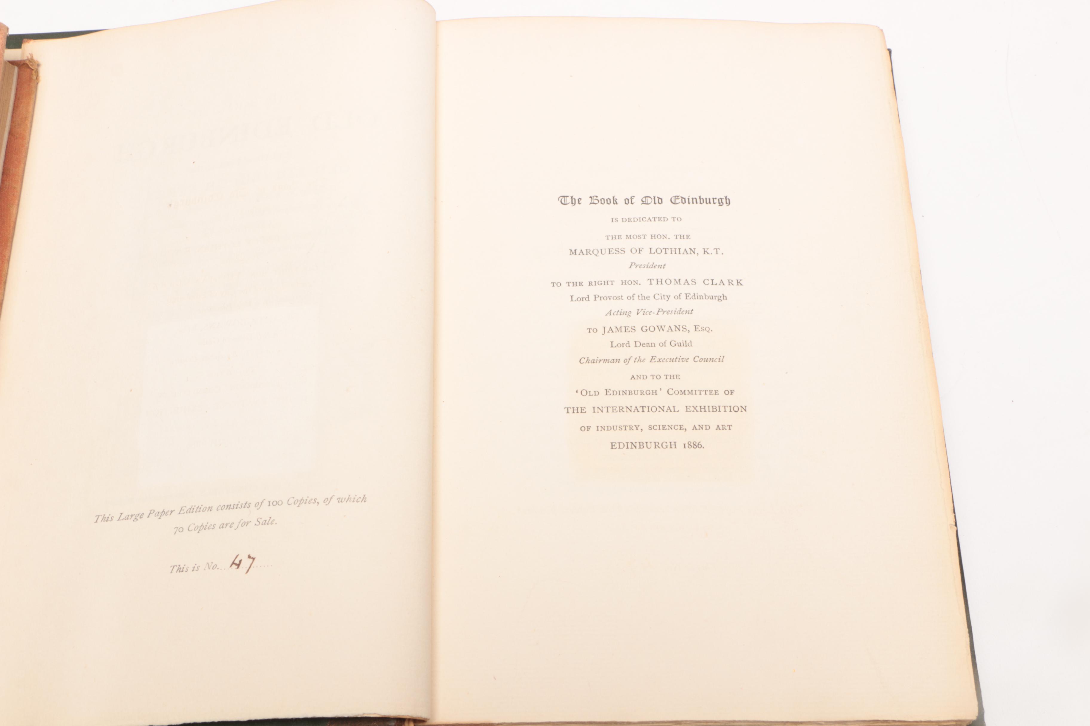 1886 Limited Edition "Book of Old Edinburgh" with More British History Books