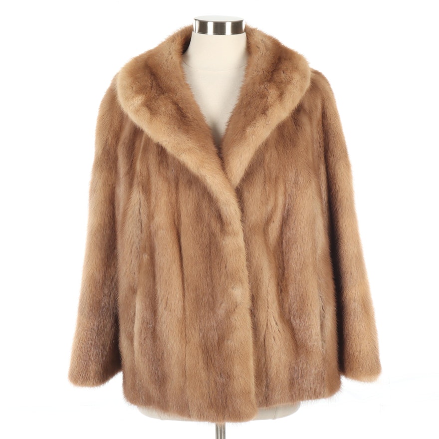 Mink Fur Jacket with Shawl Collar from A. J. Ugent, Vintage