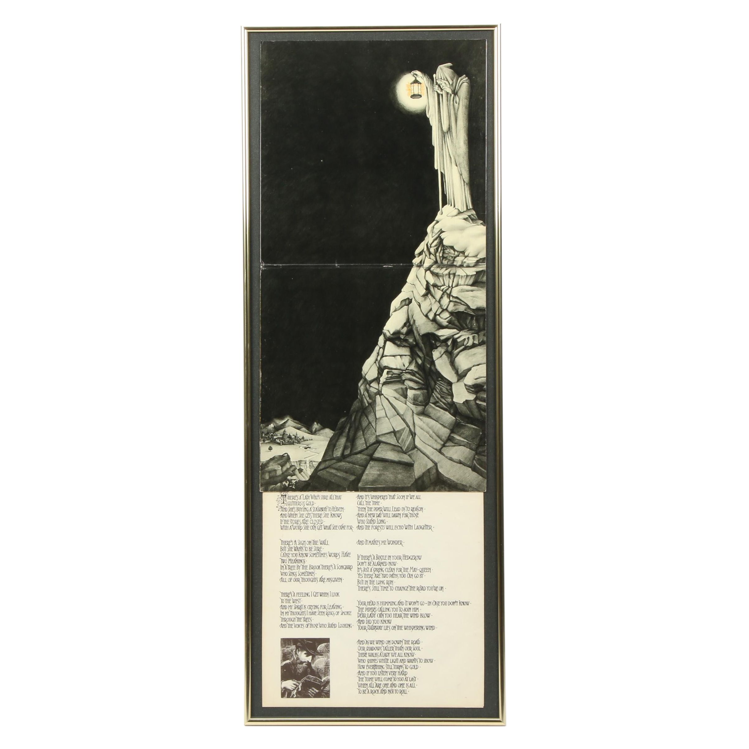 Framed Led Zeppelin "Stairway to Heaven" Framed Album Cover and Sleeve