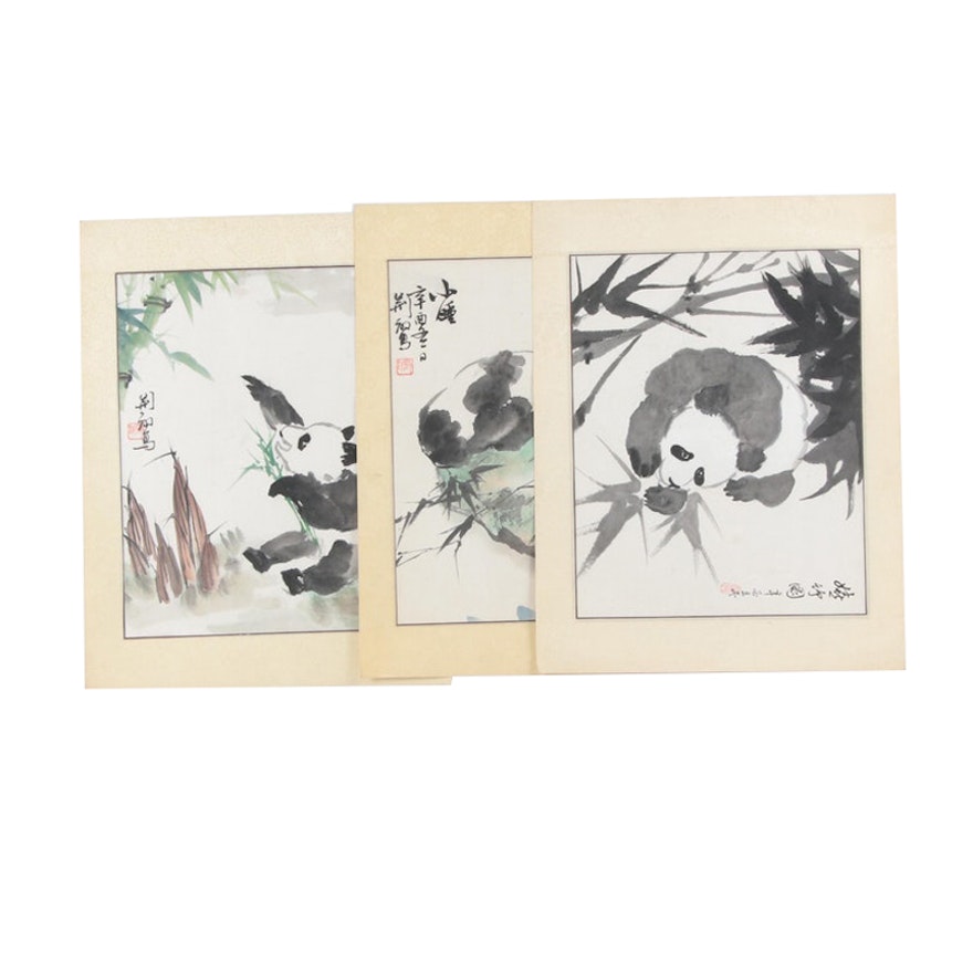 Chinese Watercolors of Pandas
