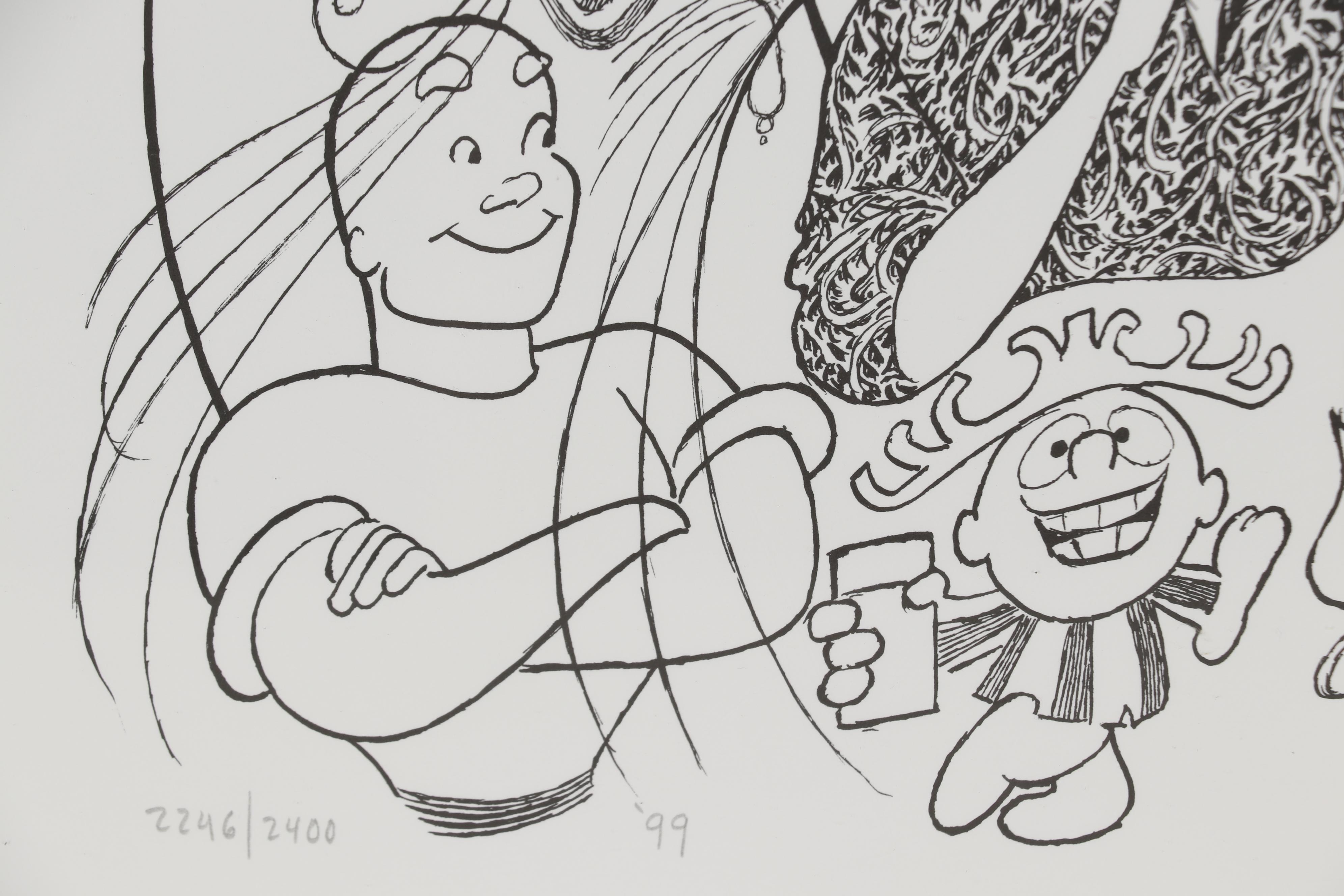 Albert "Al" Hirschfeld Caricature Lithograph "TV Land 5"