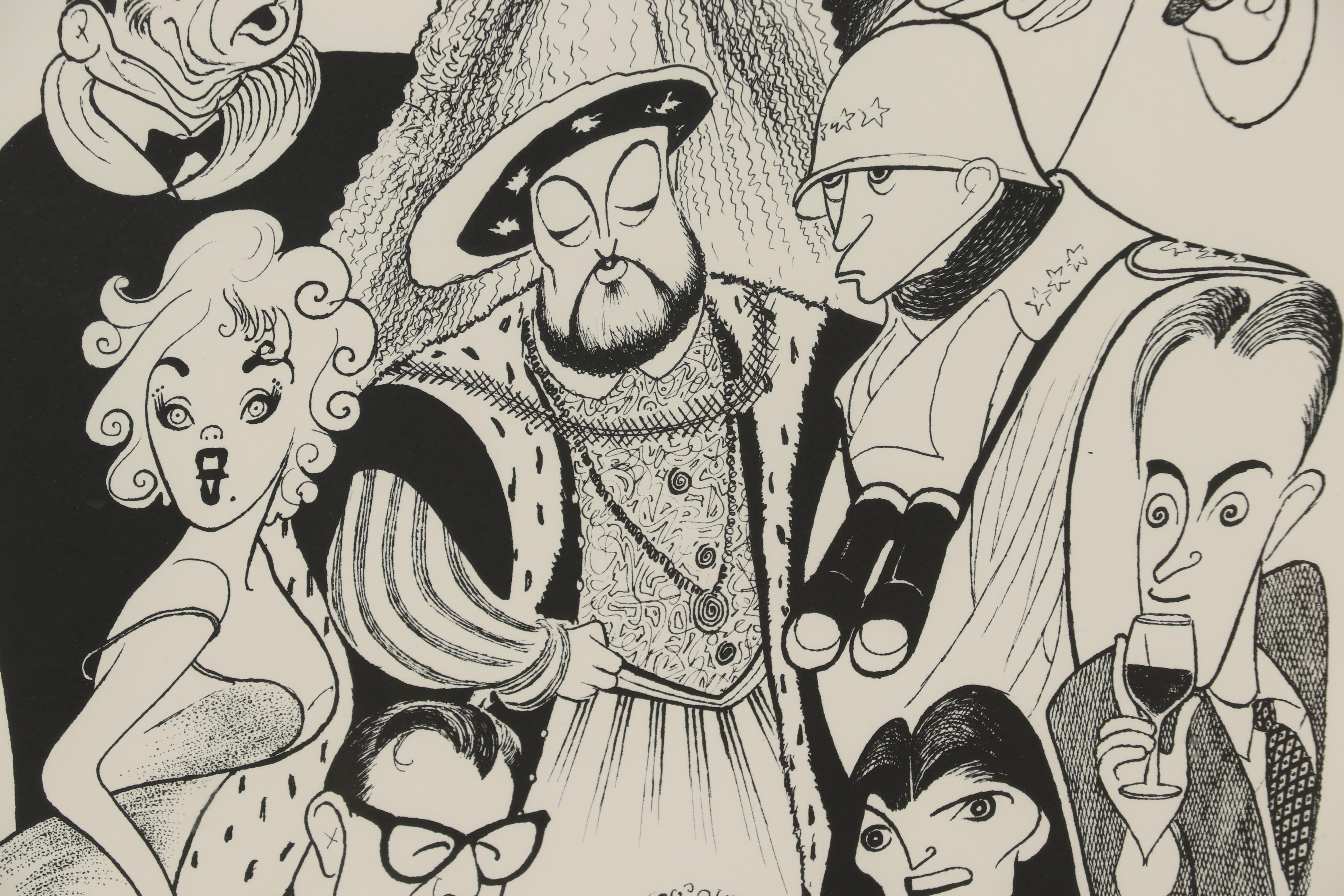 Albert "Al" Hirschfeld Caricature Lithograph "A&E Biography 10th Anniversary"