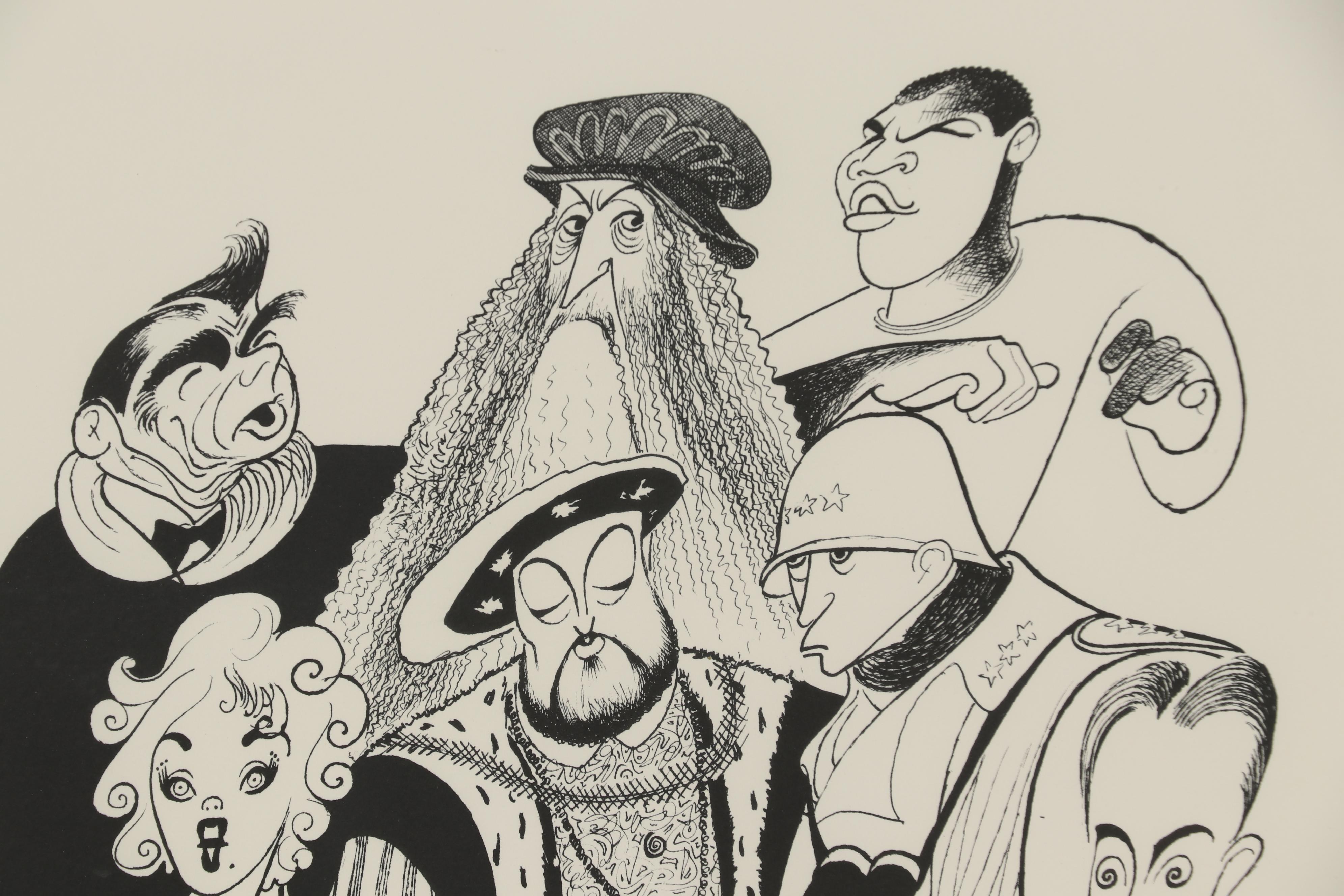 Albert "Al" Hirschfeld Caricature Lithograph "A&E Biography 10th Anniversary"