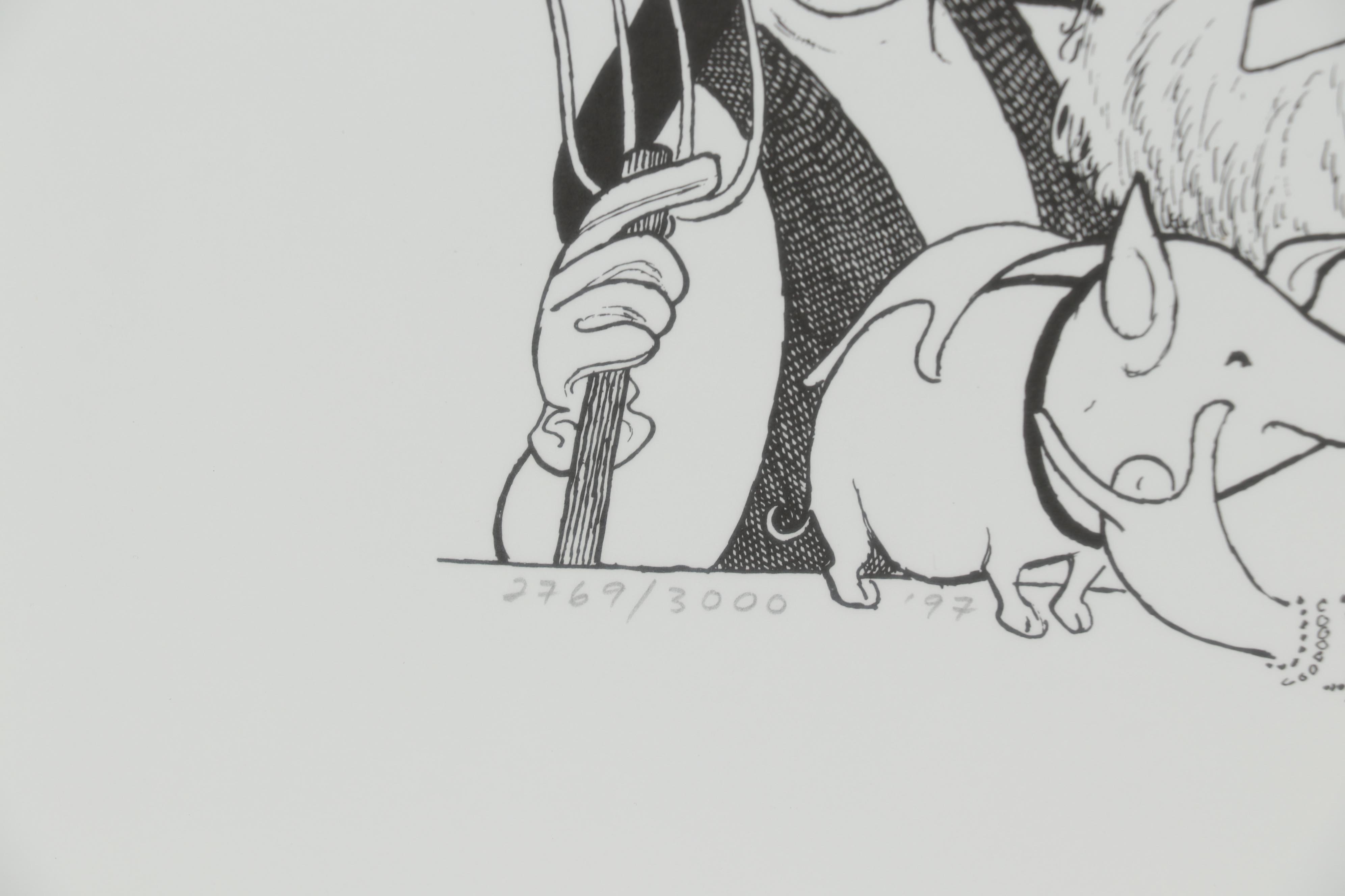 Albert "Al" Hirschfeld Caricature Lithograph "TV Land 3"