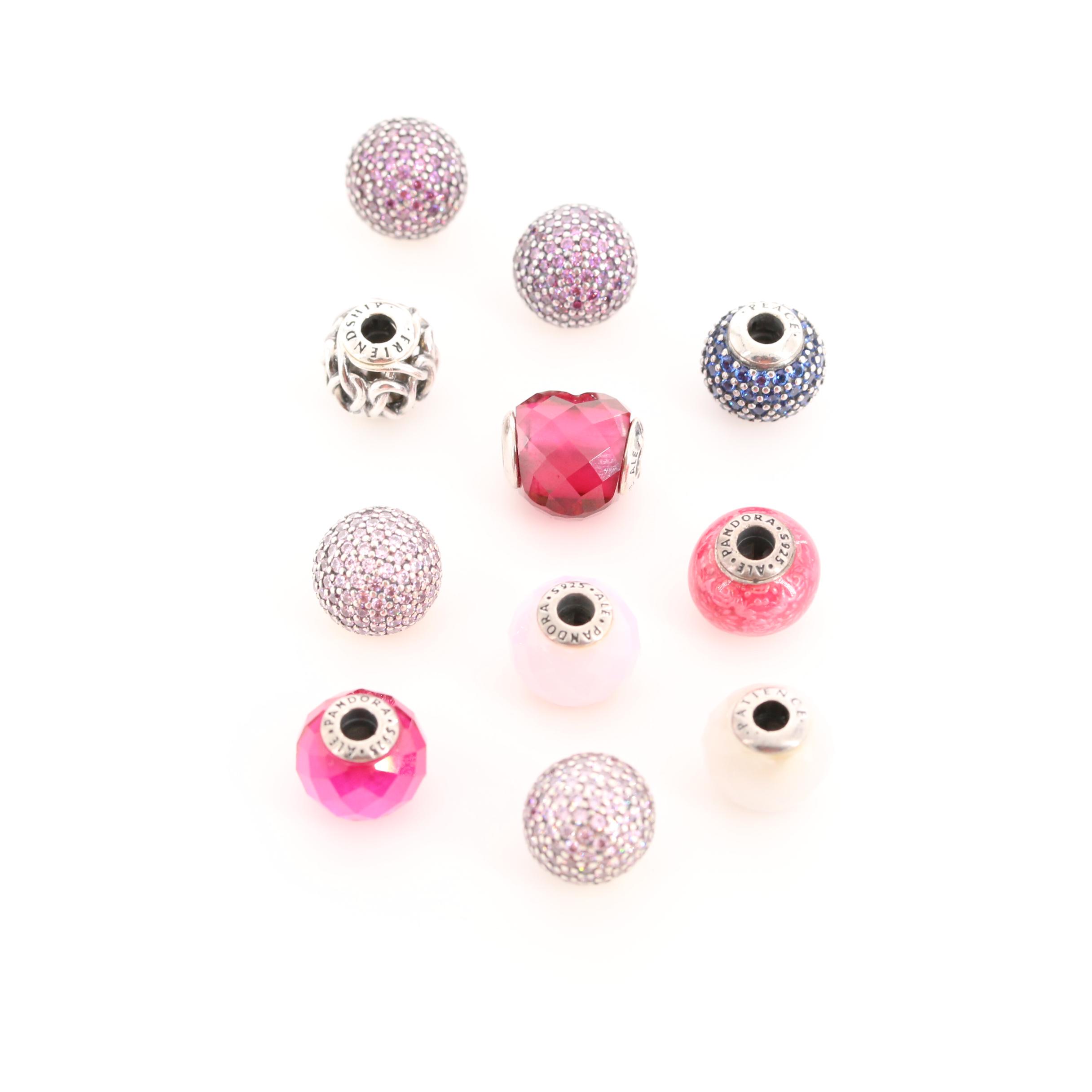 Pandora Essence Sterling Silver Charm Beads with Cubic Zirconia and Enamel