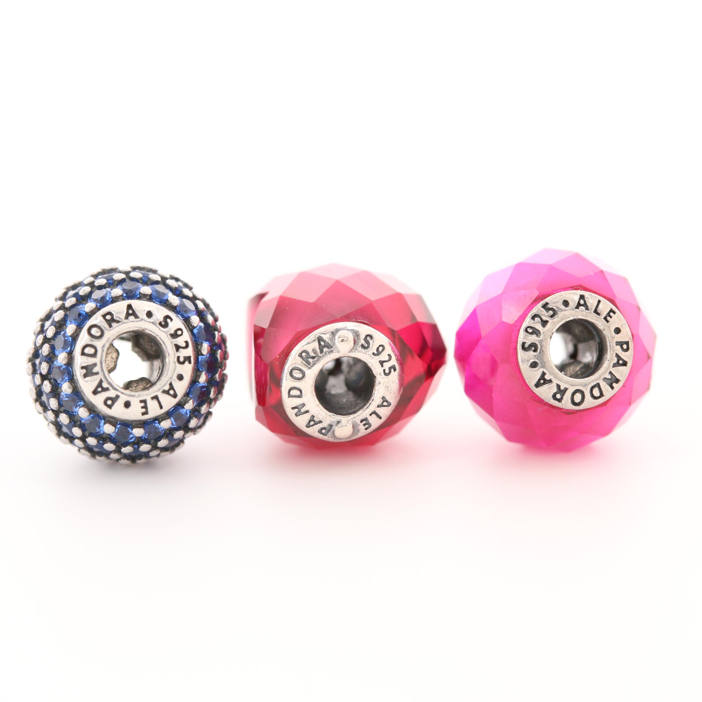 Pandora Essence Sterling Silver Charm Beads with Cubic Zirconia and Enamel