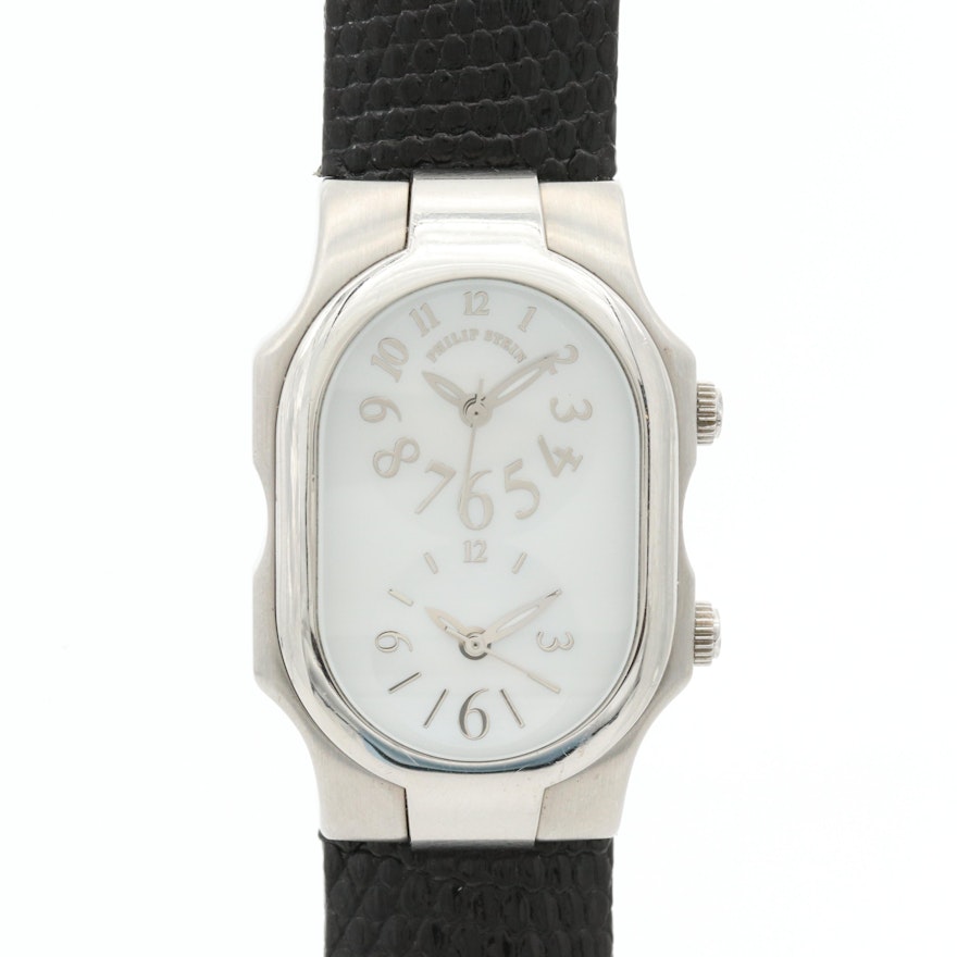 Philip Stein Teslar Dual Time Stainless Steel Quartz Wristwatch