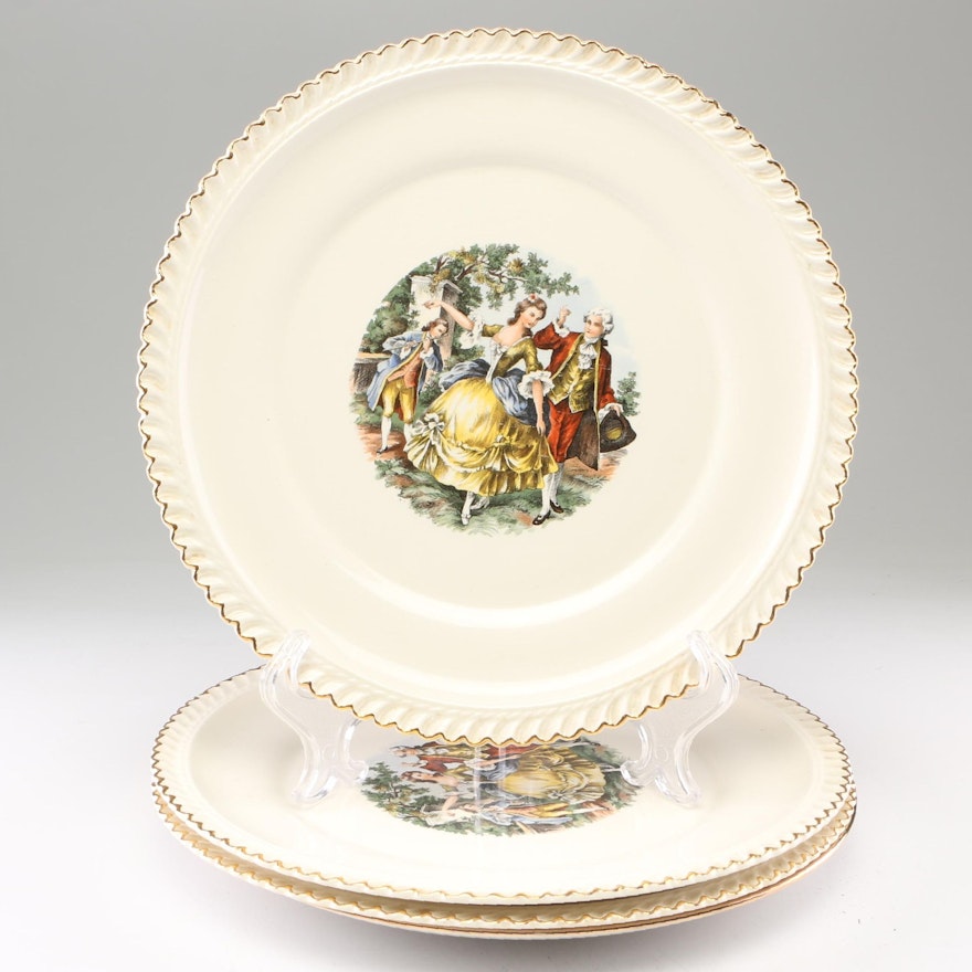 The Harker Pottery Co. and Other 22 KT. Gold Accented Ceramic Plates