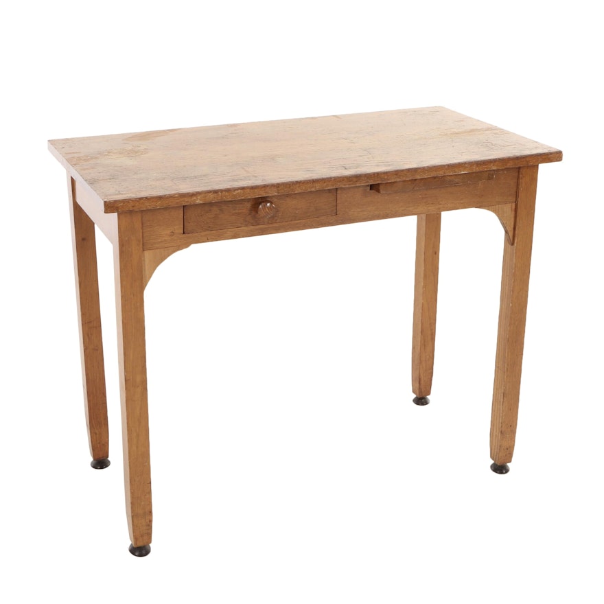 Oak Child's Writing Table, First Half 20th Century