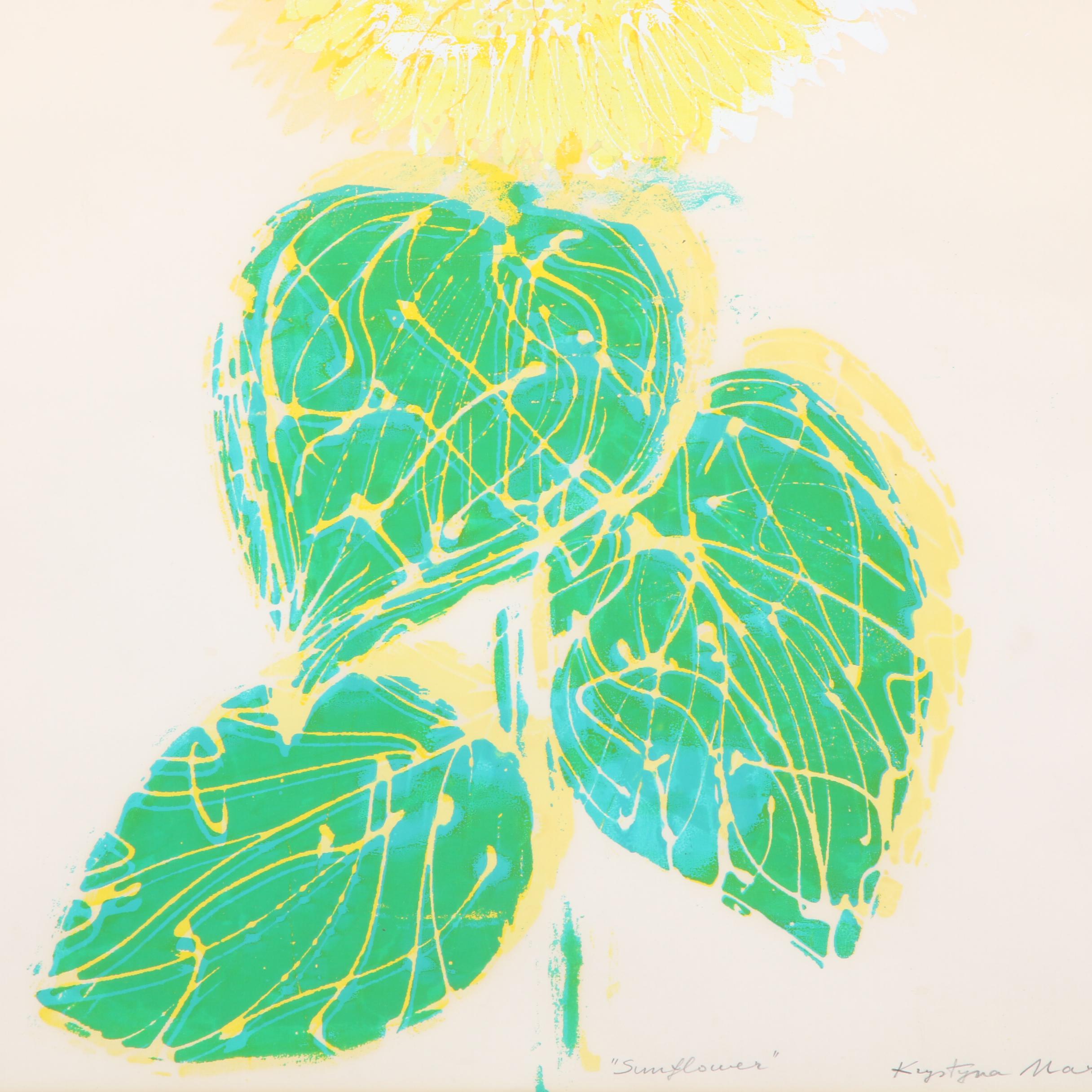 Krystyna Marek Serigraph "Sunflower"