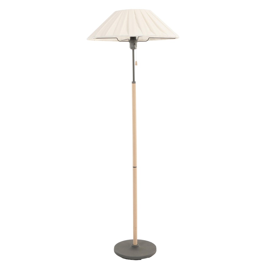 IKEA, "Tuve" Beech and Powder-Coated Steel Floor Lamp